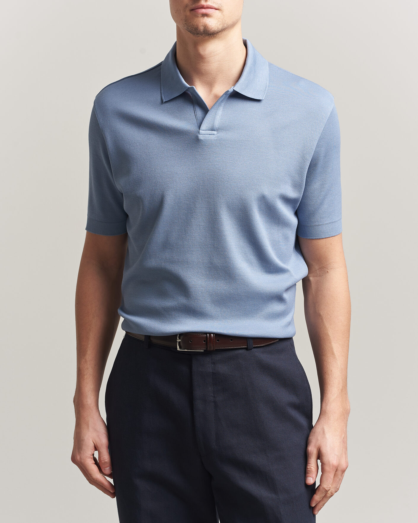 Heren | Polo's | Altea | Jersey Piquet Polo Light Blue