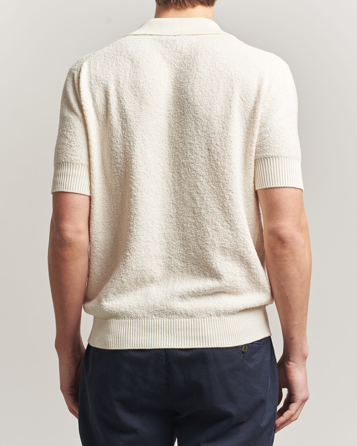 Heren | Overhemden | Altea | Soft Boucle Resort Shirt Off White