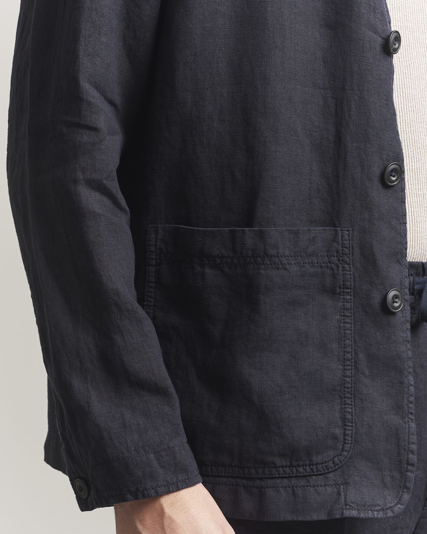Heren | Jassen | Altea | Linen Chore Jacket Navy