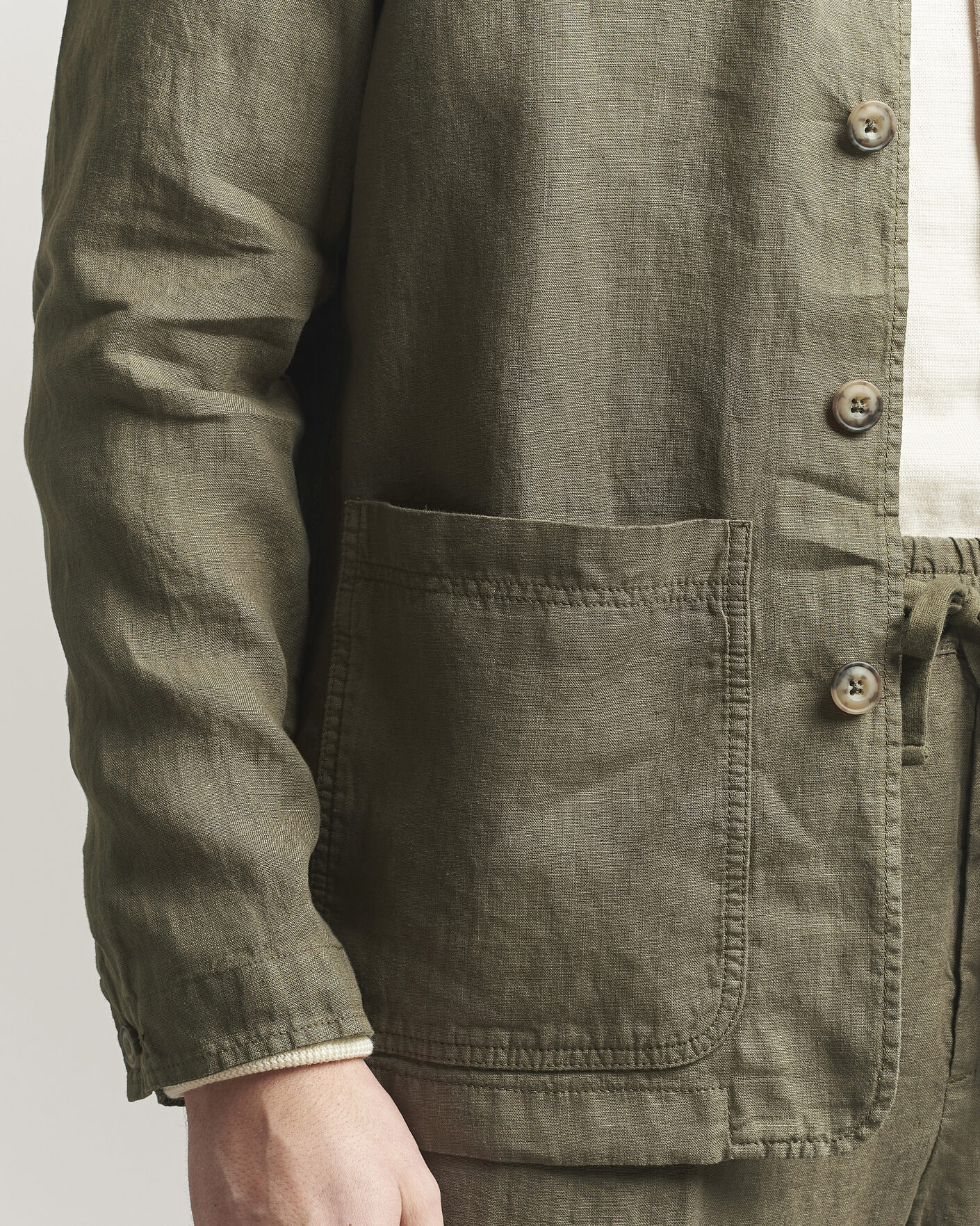 Heren | Jassen | Altea | Linen Chore Jacket Military