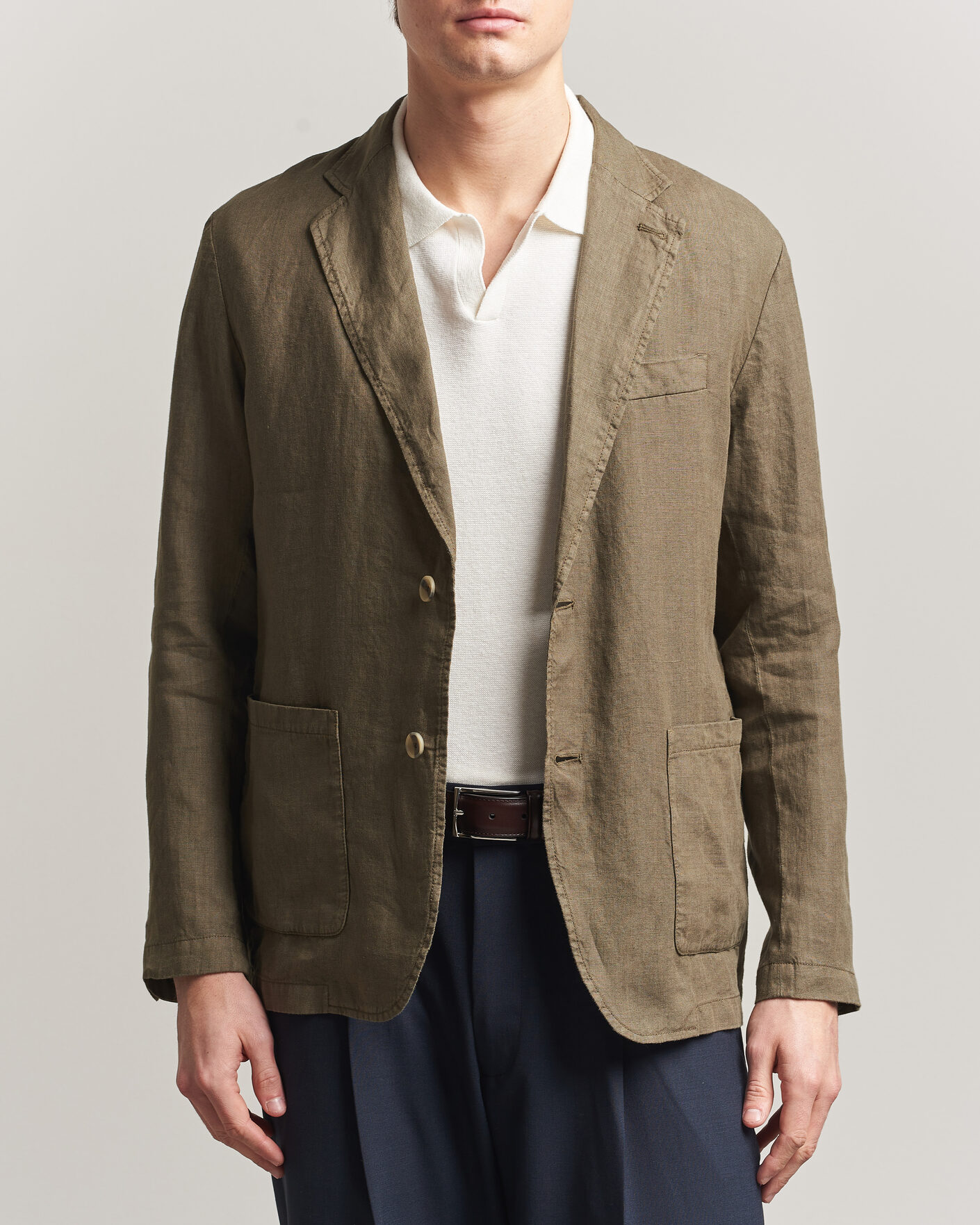 Heren | Blazers | Altea | Linen Blazer Military