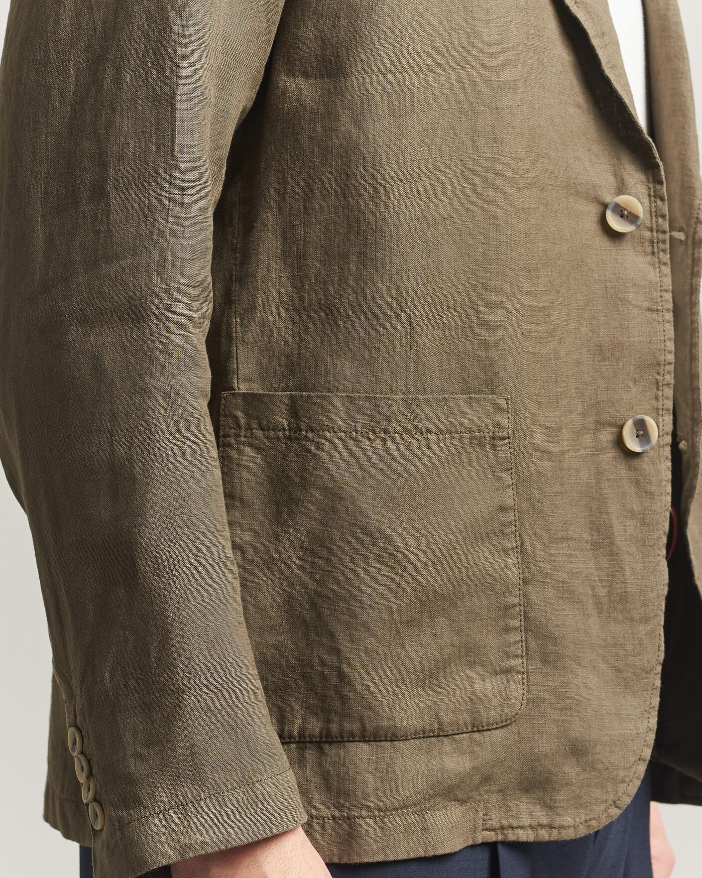 Heren | Blazers | Altea | Linen Blazer Military