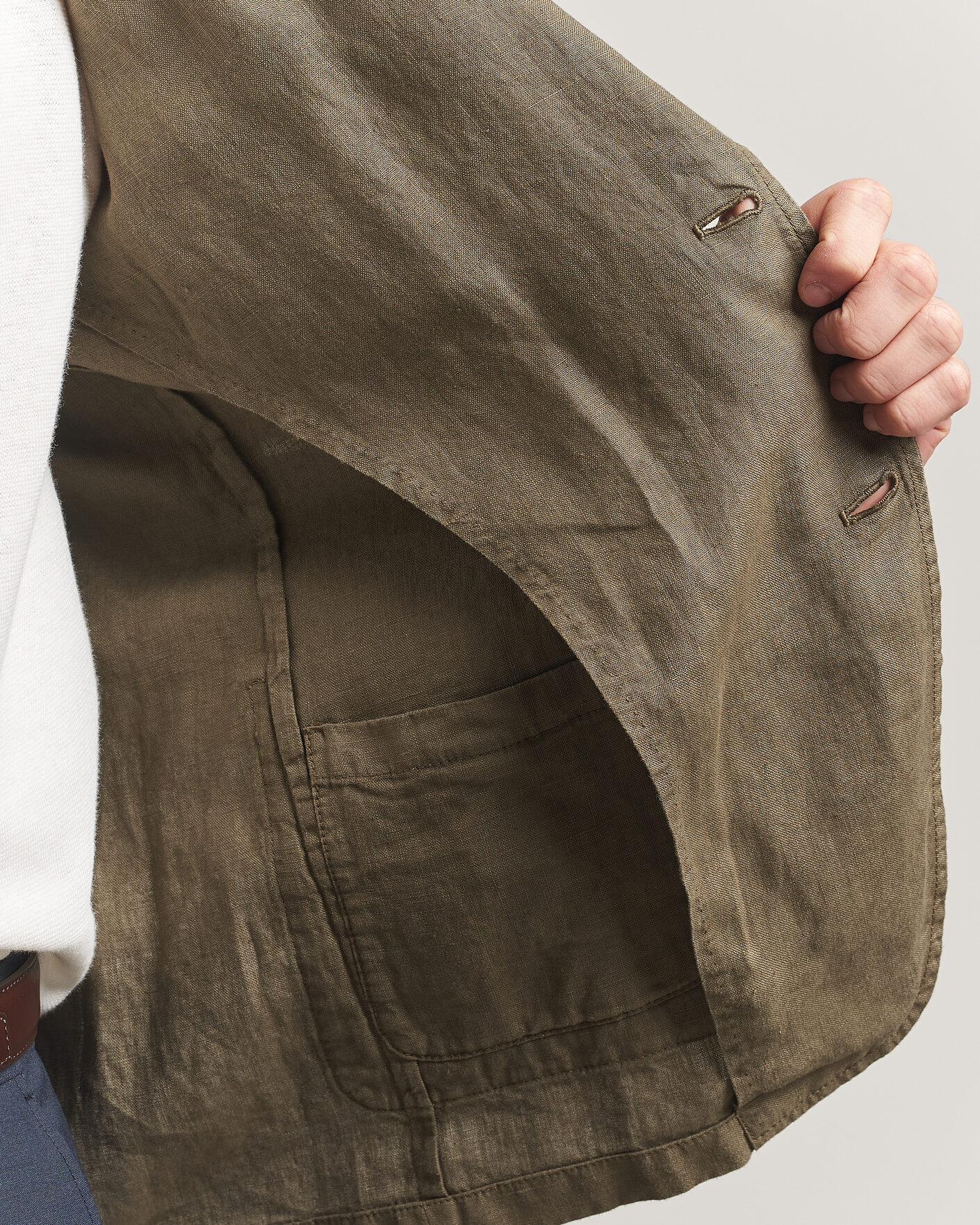 Heren | Blazers | Altea | Linen Blazer Military