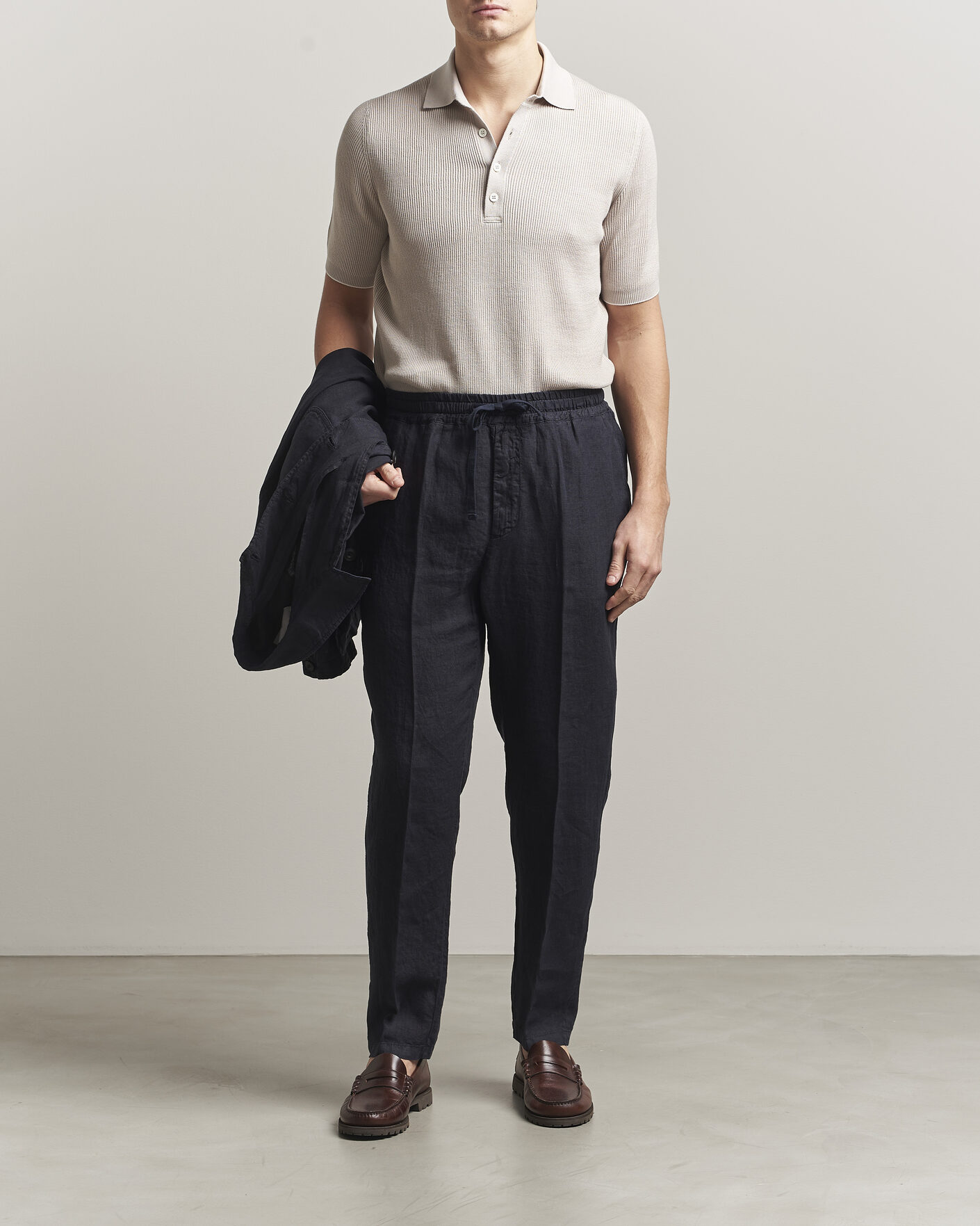 Heren | Broeken | Altea | Linen Pants Navy