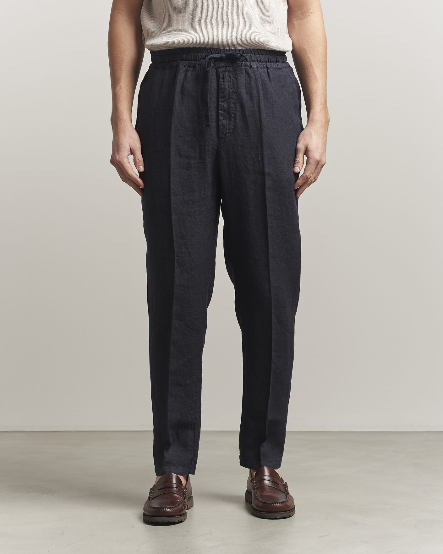 Heren | Broeken | Altea | Linen Pants Navy