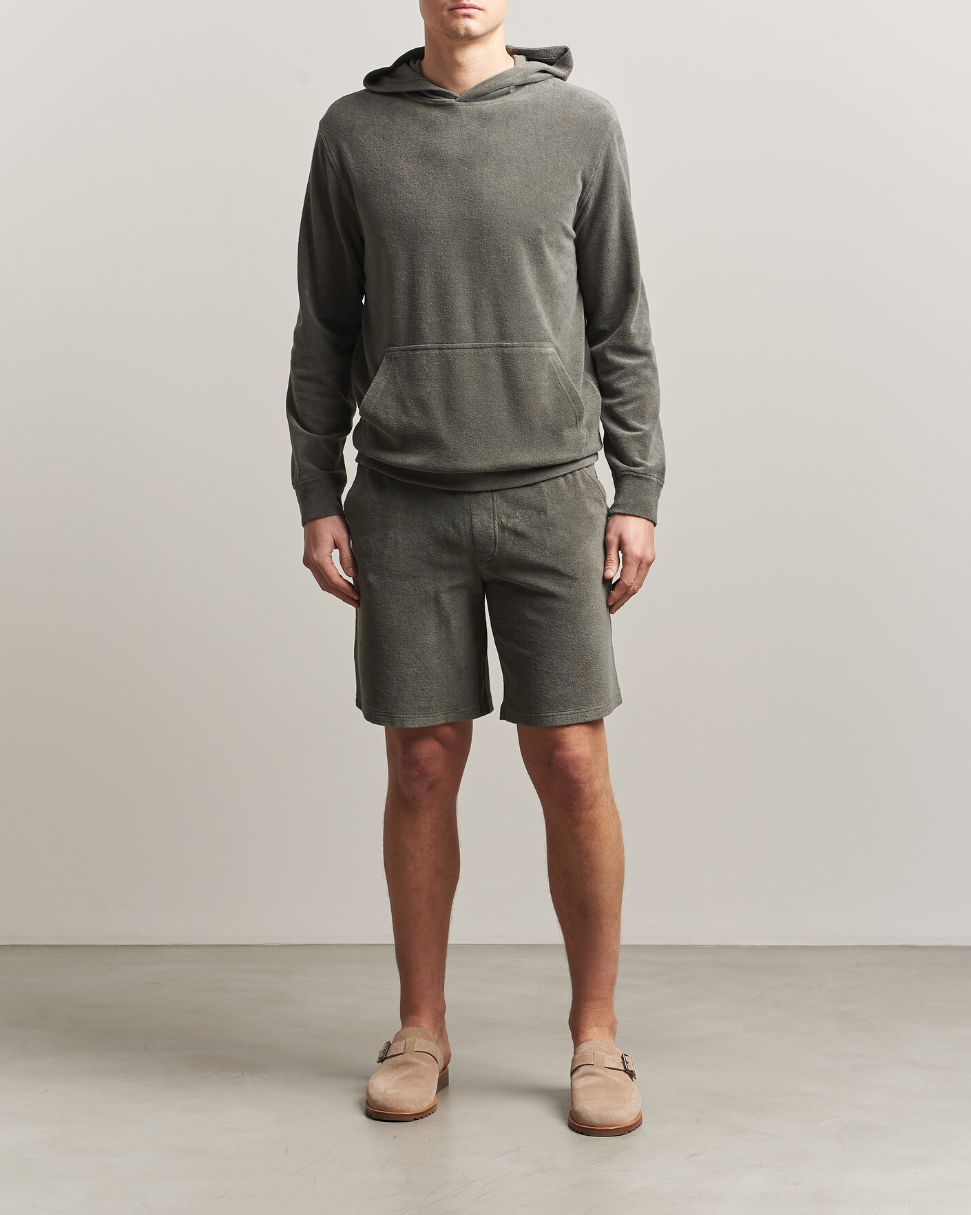 Heren | Korte broek | Altea | Terry Drawstring Shorts Olive