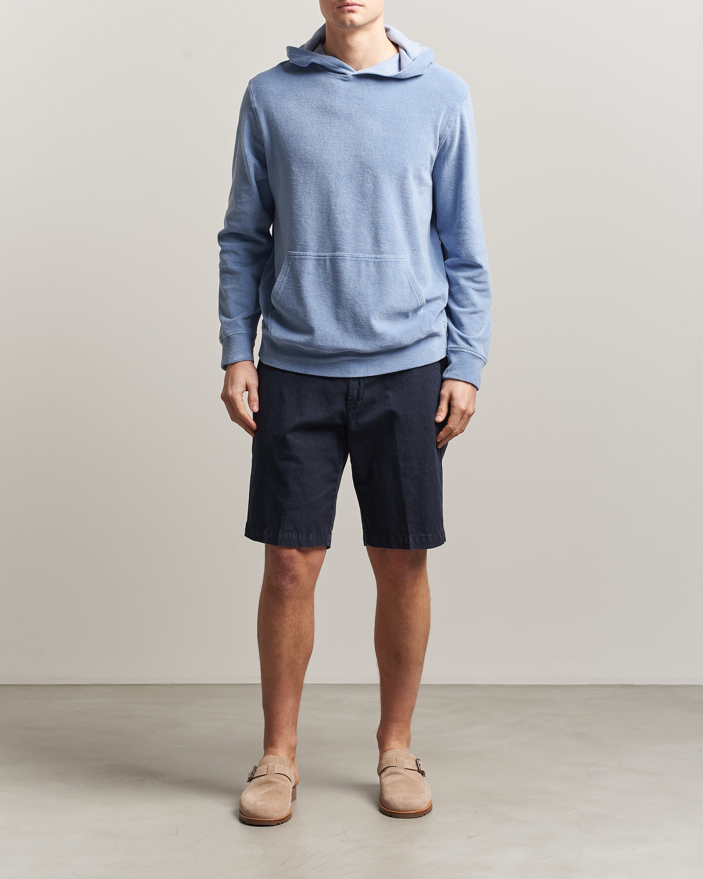 Heren | Truien | Altea | Terry Cotton Hoodie Light Blue