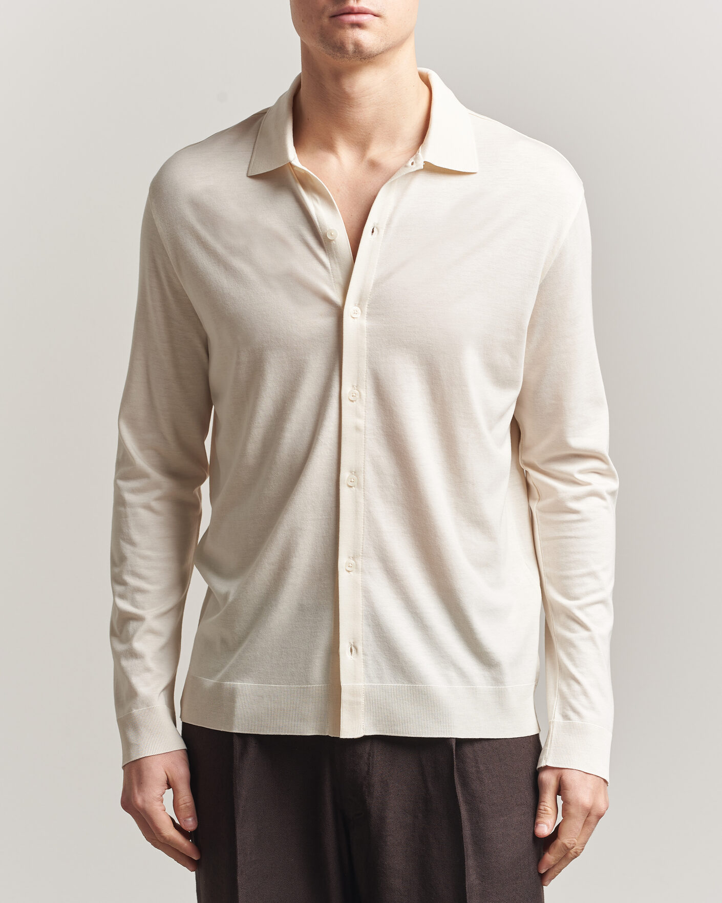 Heren | Overhemden | Altea | Jersey Knit Shirt Off White