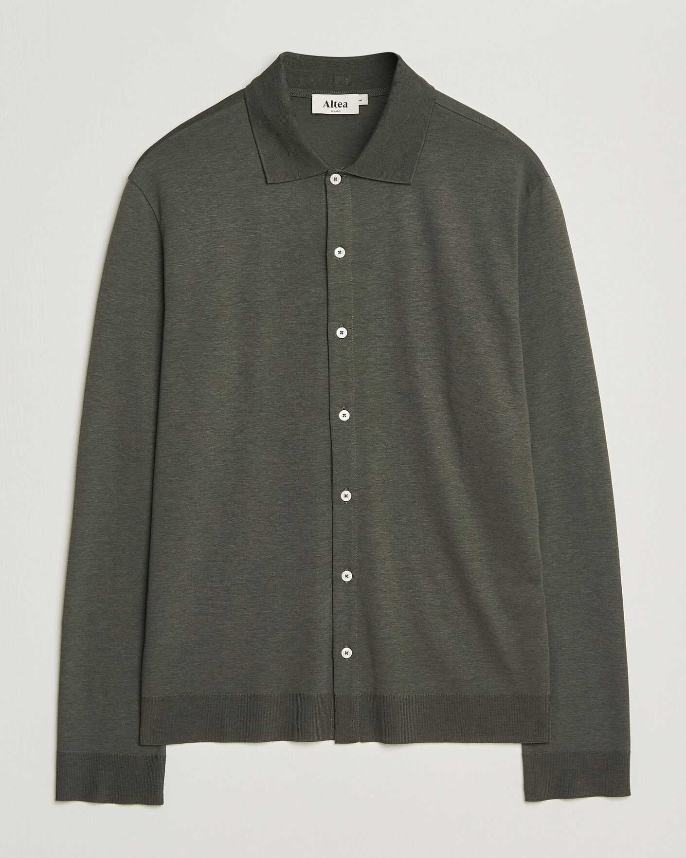 Heren | Overhemden | Altea | Jersey Knit Shirt Olive