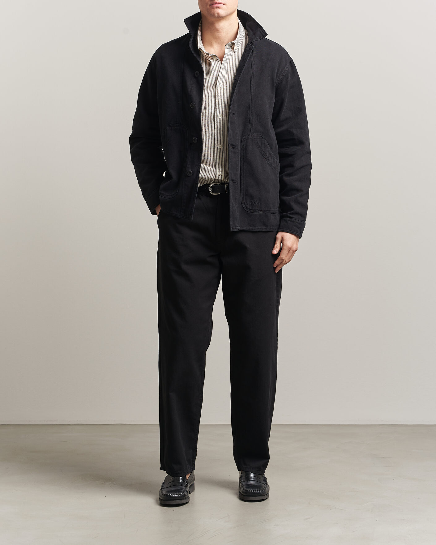 Heren | Overhemden | Forét | Berry Canvas Overshirt Black