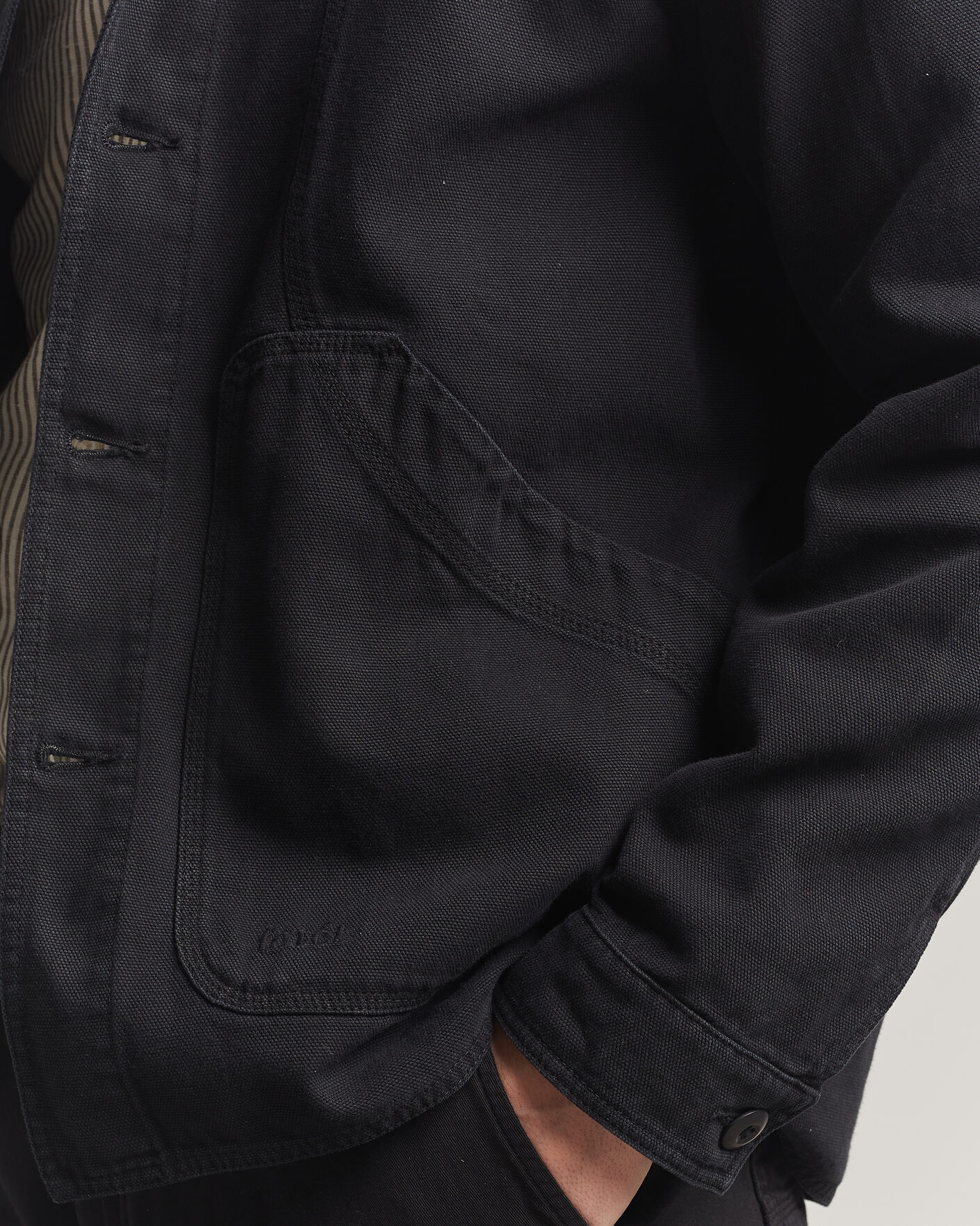 Heren | Overhemden | Forét | Berry Canvas Overshirt Black
