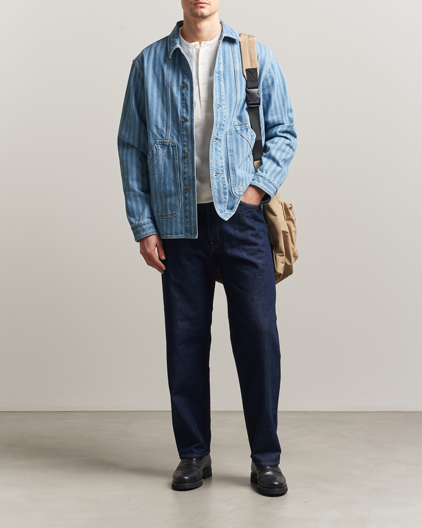 Heren | Overhemden | Forét | Berry Denim Overshirt Striped Denim