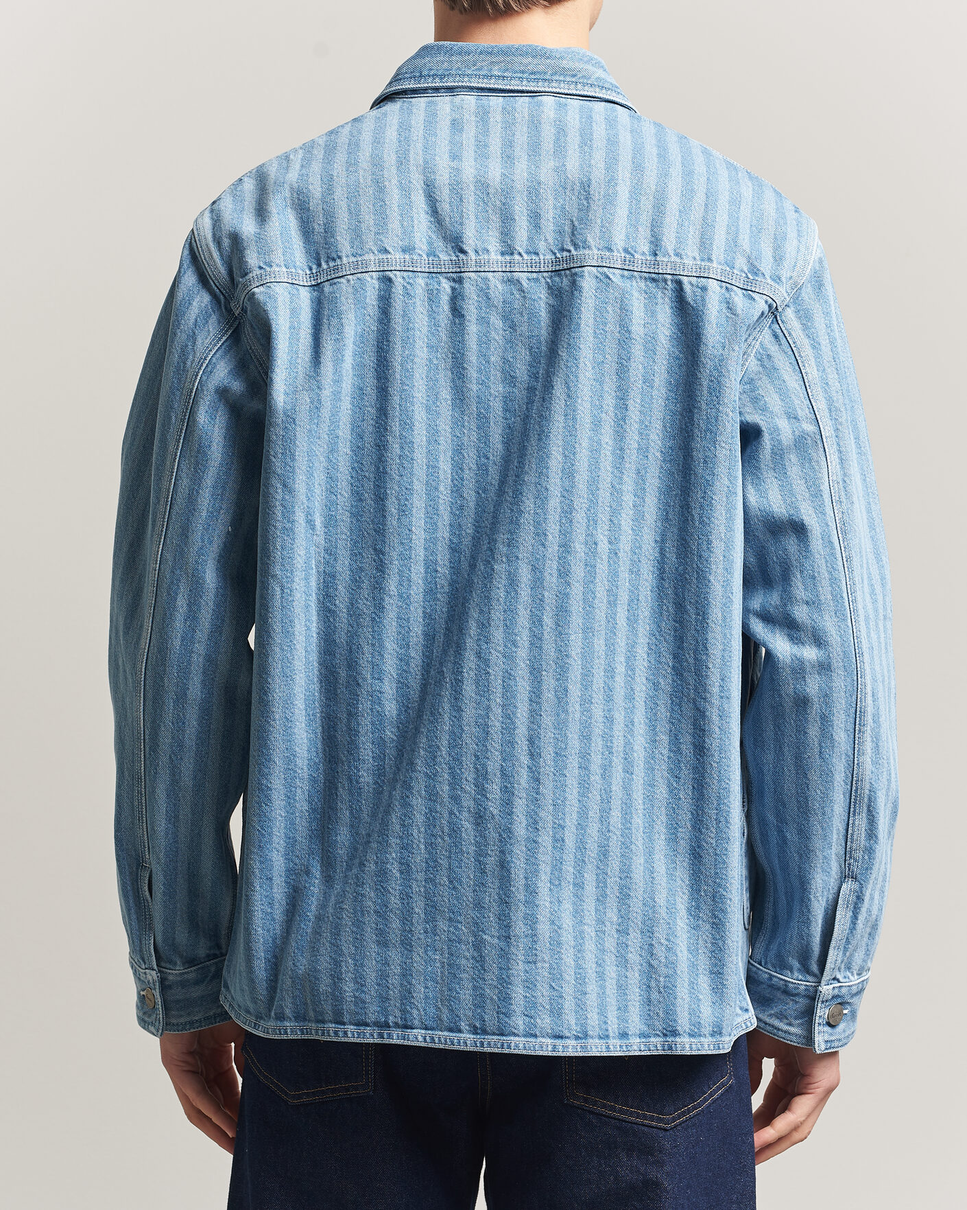 Heren | Overhemden | Forét | Berry Denim Overshirt Striped Denim