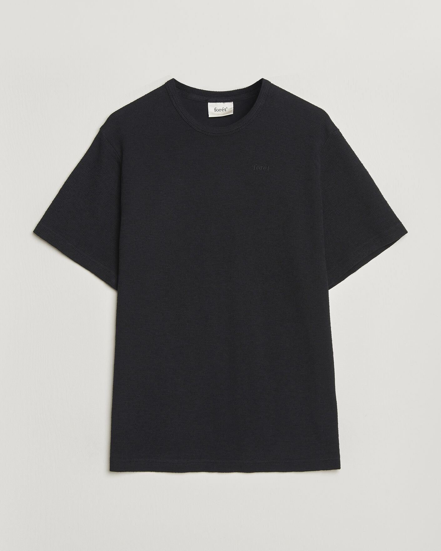 Heren | T-shirts | Forét | Fir Structured T-Shit Black