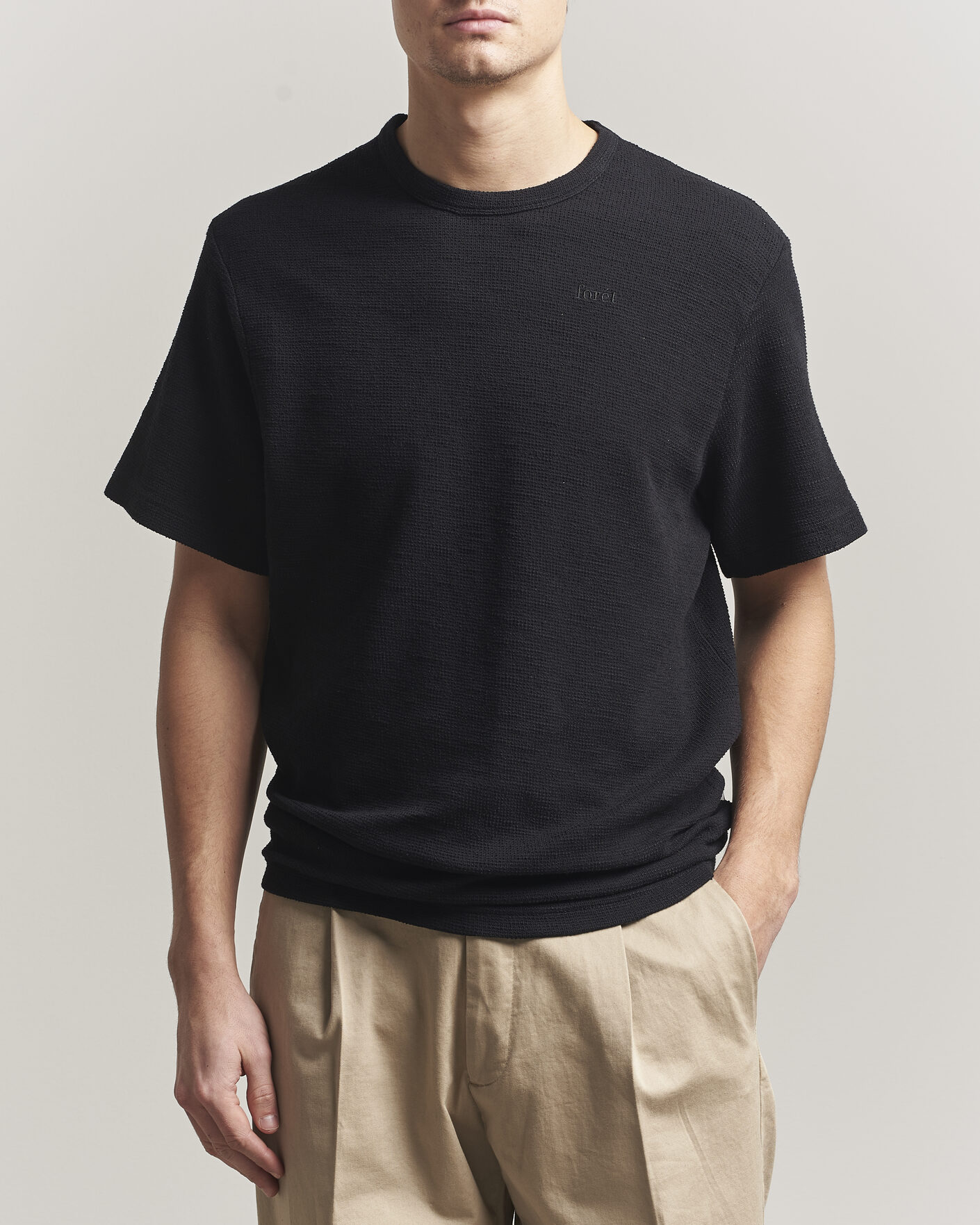 Heren | T-shirts | Forét | Fir Structured T-Shirt Black