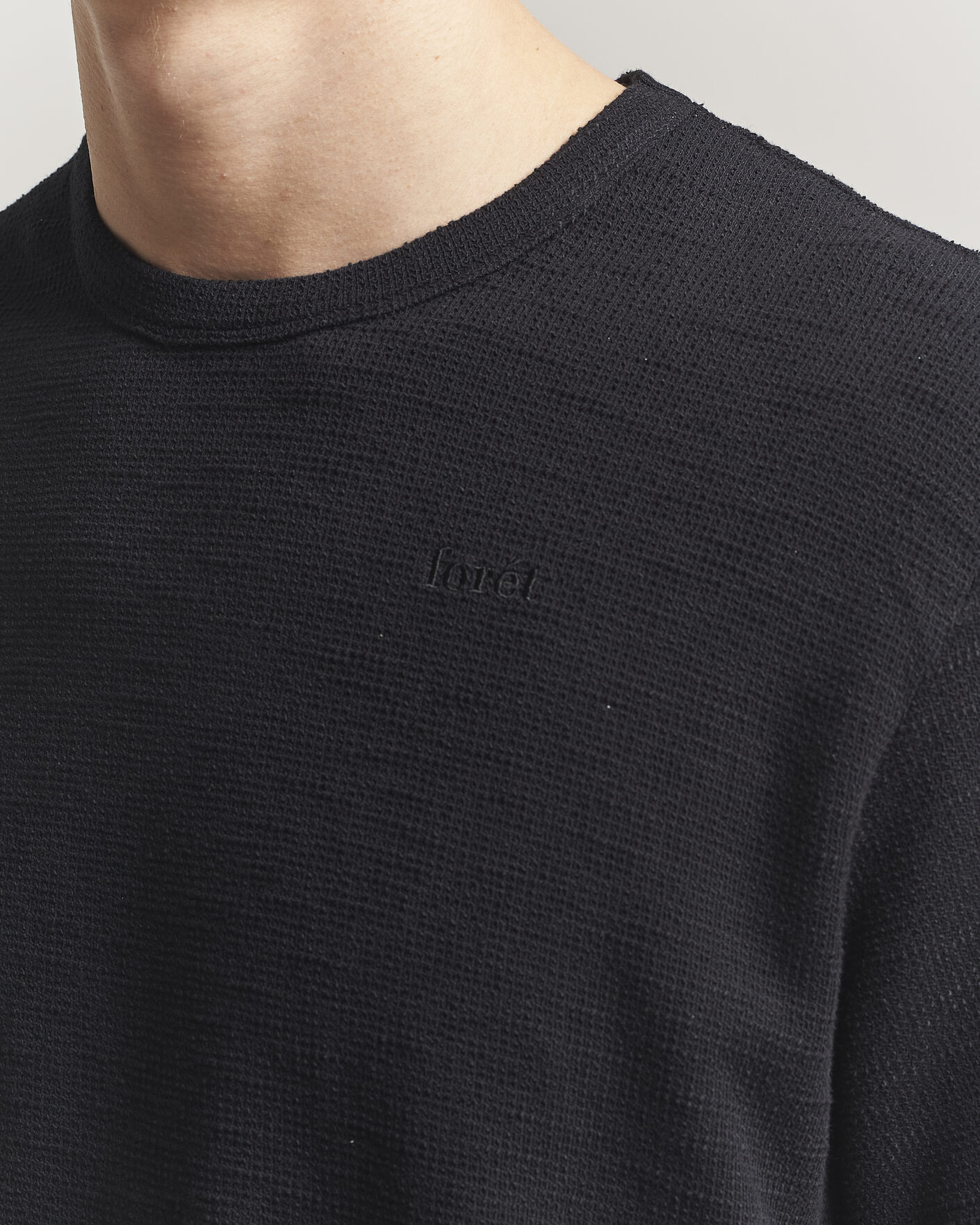 Heren | T-shirts | Forét | Fir Structured T-Shirt Black