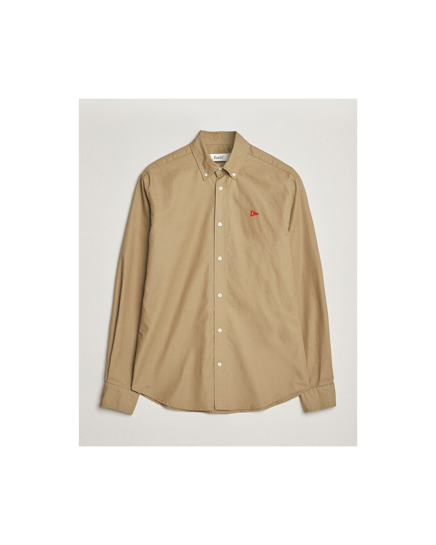 Heren | Overhemden | Forét | Flag Regular Fit Oxford Shirt Khaki
