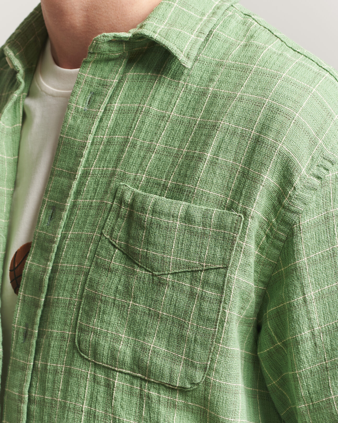 Heren | Overhemden | Forét | Scout Relaxed Fit Loose Weave Shirt Vibrant Moss