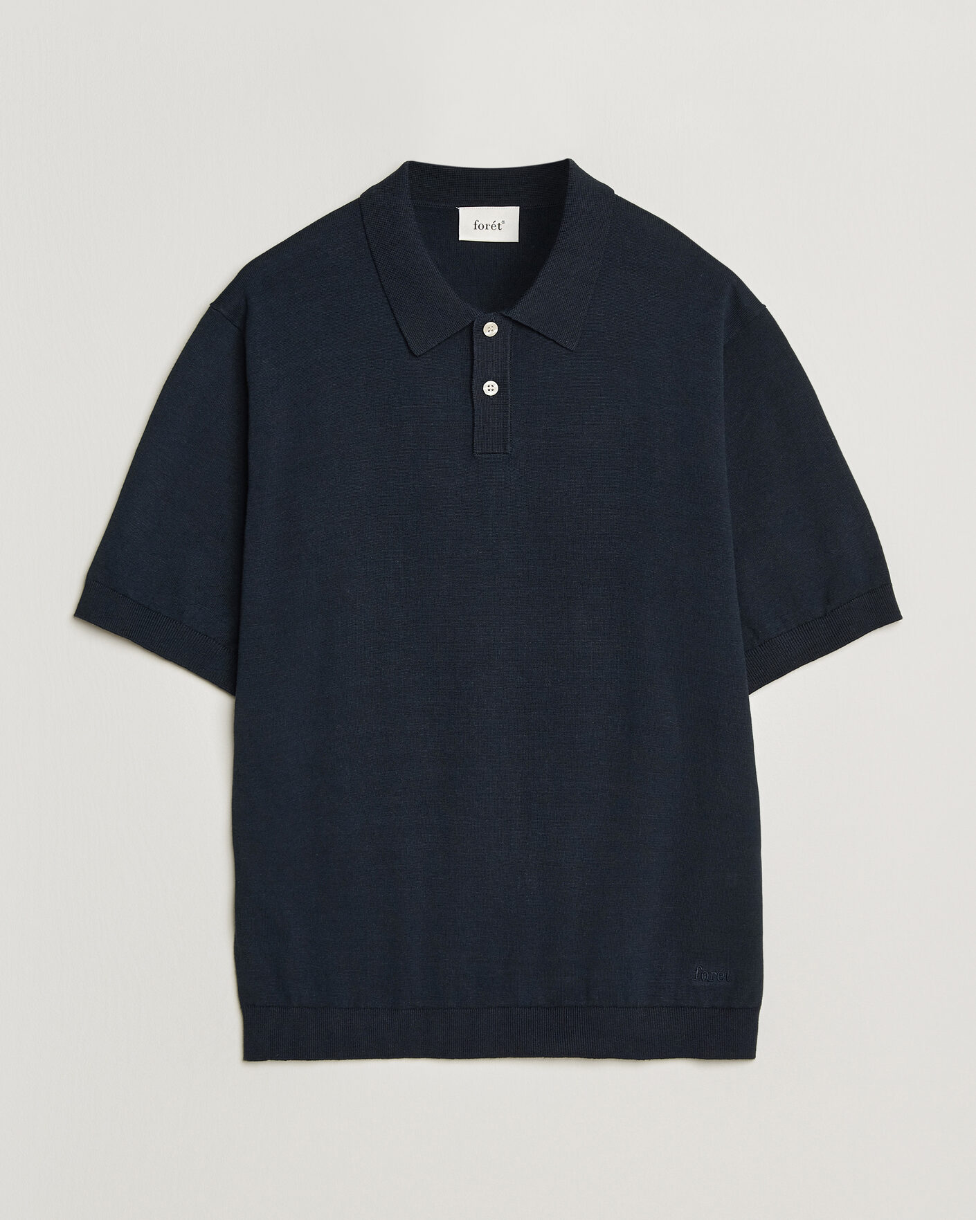 Heren | Polo's | Forét | Sea Cotton/Linen Polo Navy