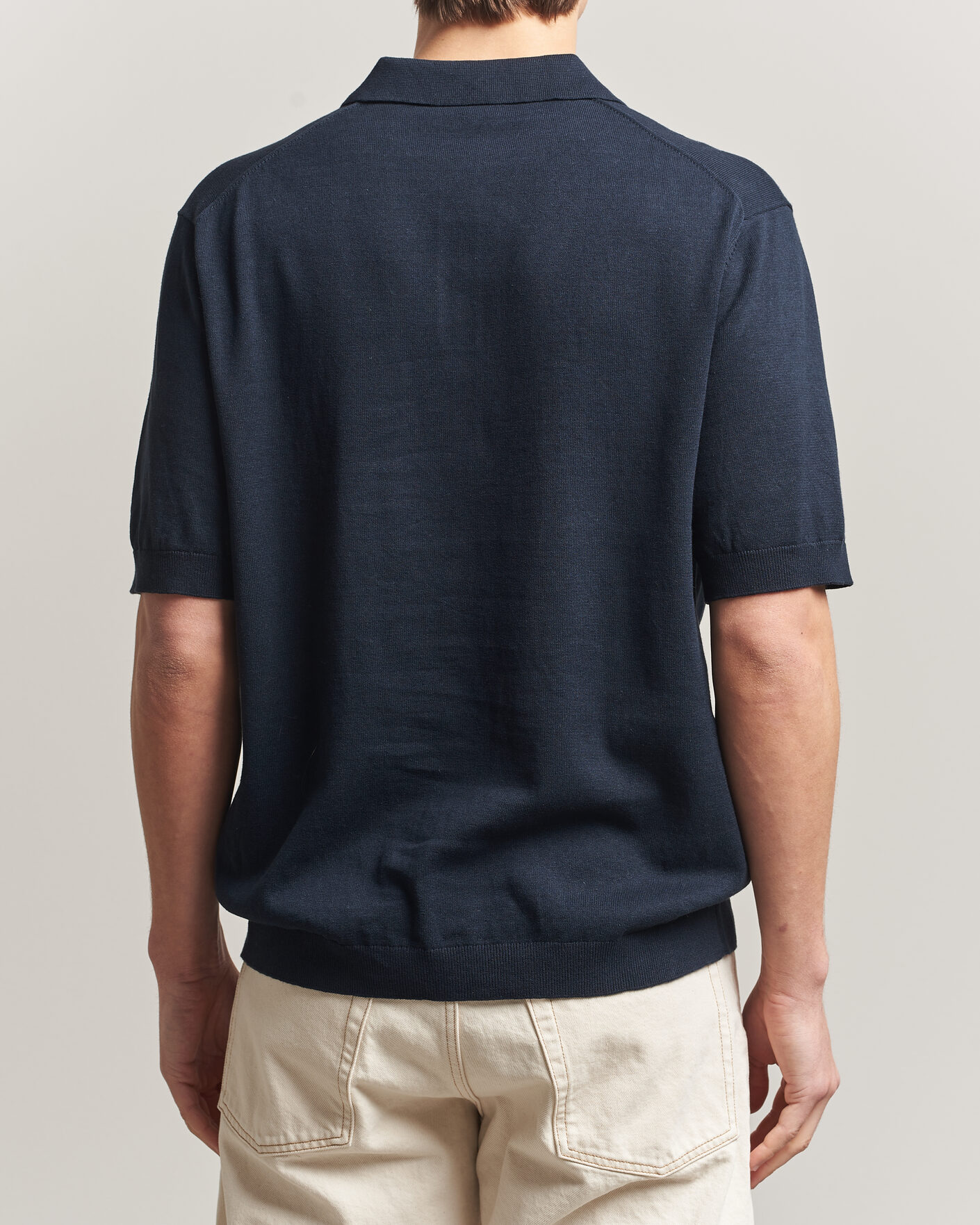 Heren | Polo's | Forét | Sea Cotton/Linen Polo Navy