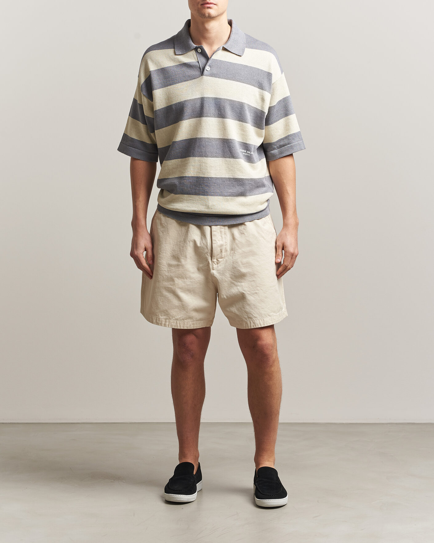 Heren | Korte broek | Stone Island | Marina Organic Slub Cotton Shorts Ivory
