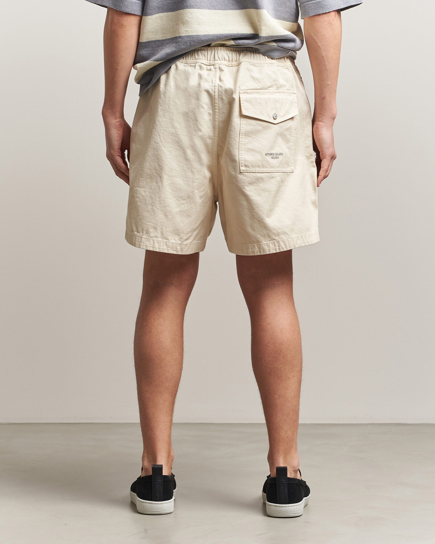 Heren | Korte broek | Stone Island | Marina Organic Slub Cotton Shorts Ivory