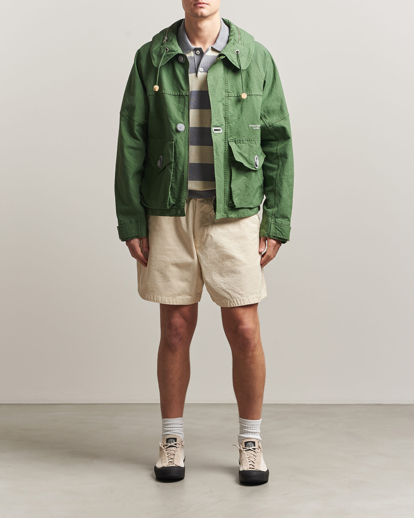 Heren | Jassen | Stone Island | Marina Panama Weave Coach Jacket Quartz Green