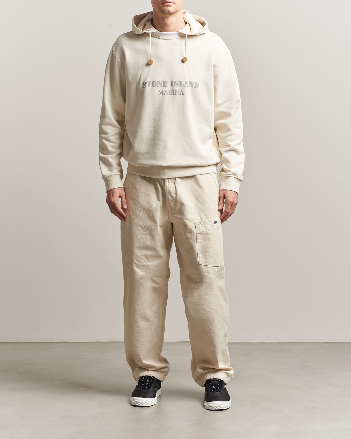 Heren | Broeken | Stone Island | Marina Cotton Twill Trousers Ivory