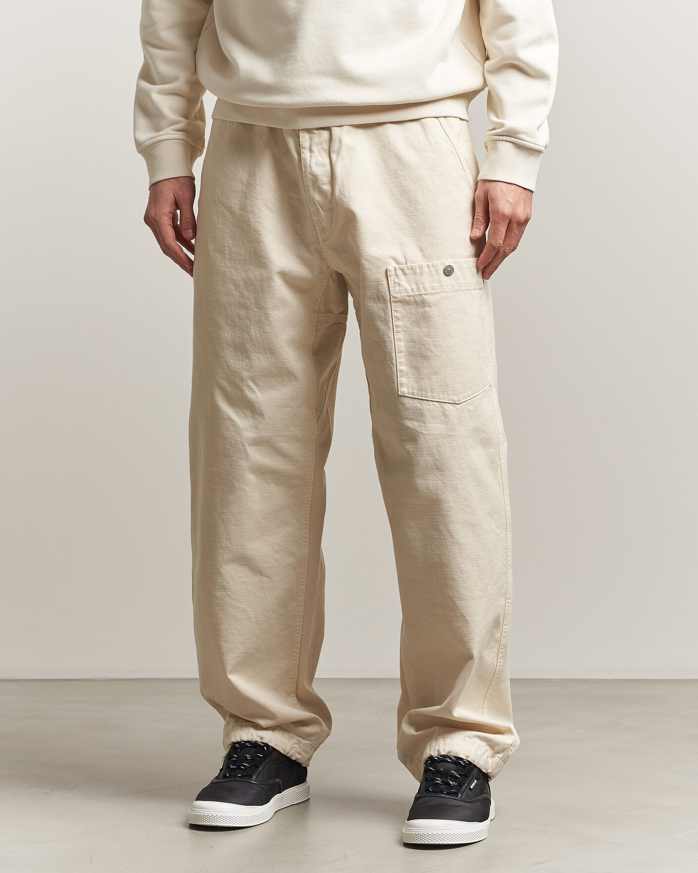 Heren | Broeken | Stone Island | Marina Cotton Twill Trousers Ivory