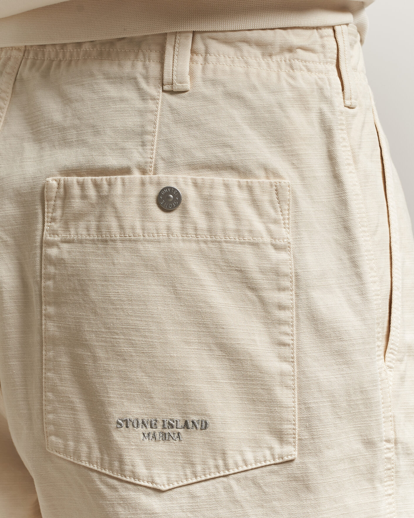 Heren | Broeken | Stone Island | Marina Cotton Twill Trousers Ivory