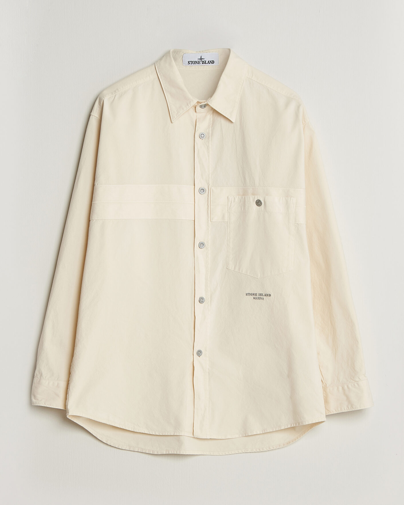 Heren | Overhemden | Stone Island | Marina Cotton Panama Weave Overshirt Ivory