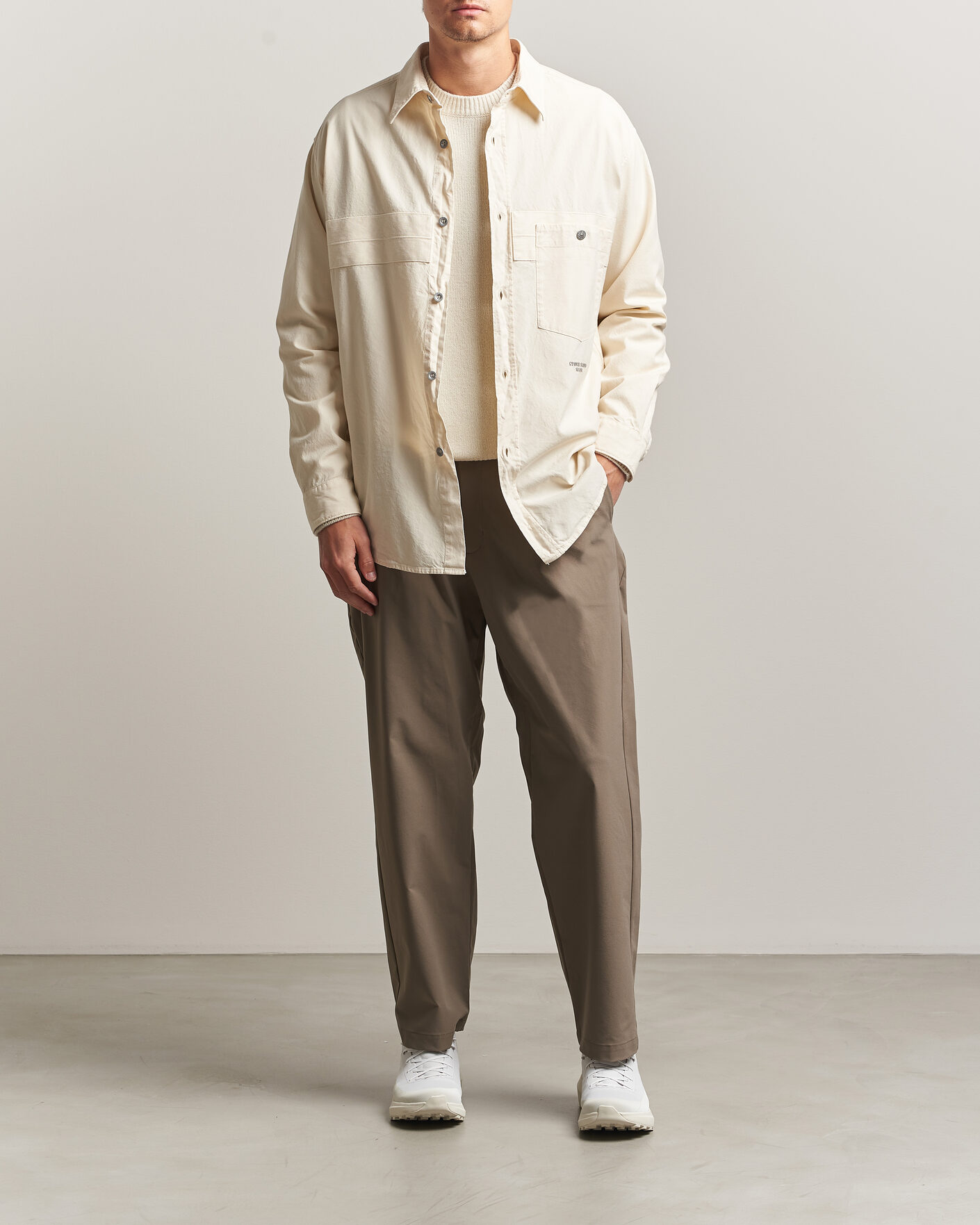 Heren | Overhemden | Stone Island | Marina Cotton Panama Weave Overshirt Ivory