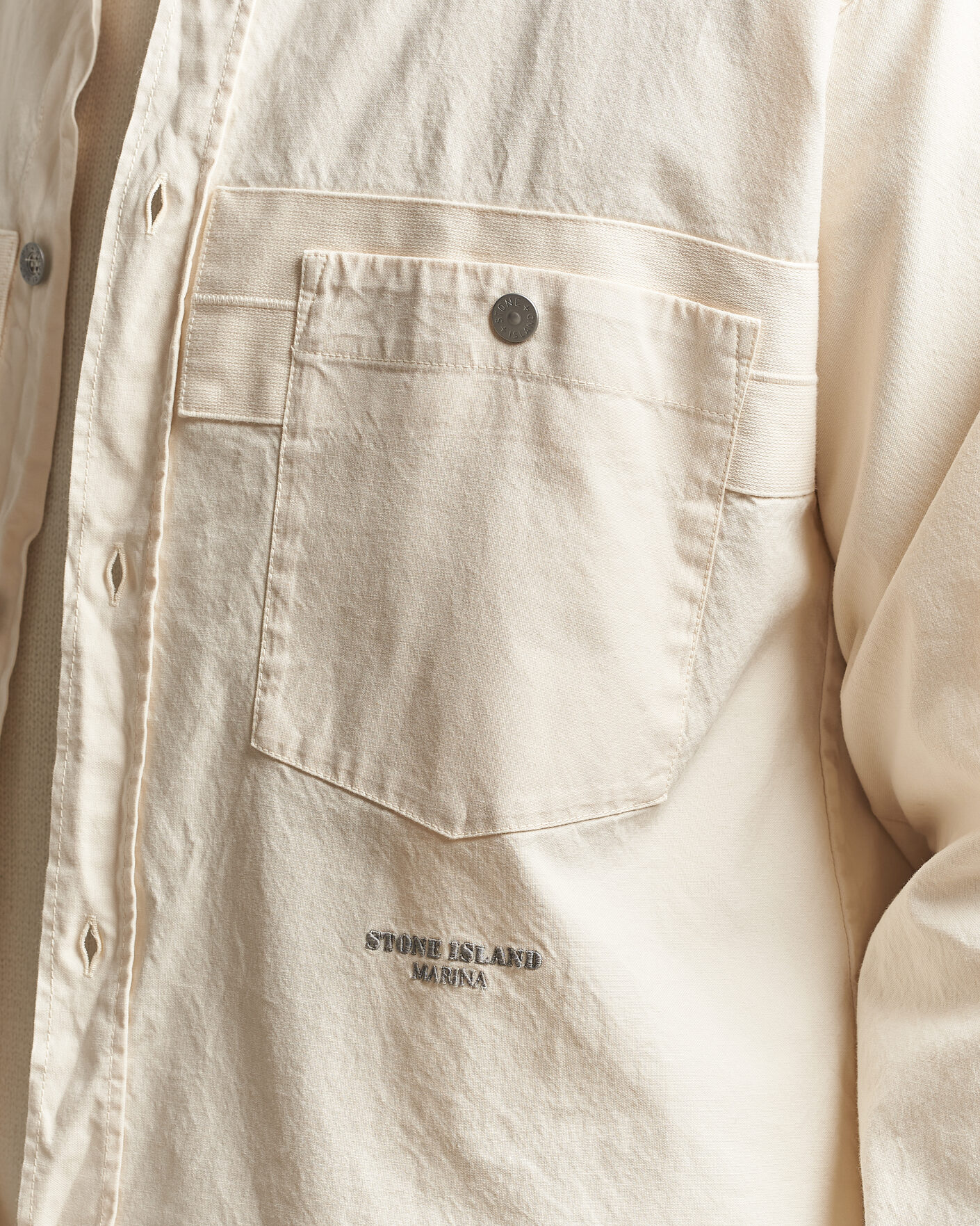 Heren | Overhemden | Stone Island | Marina Cotton Panama Weave Overshirt Ivory