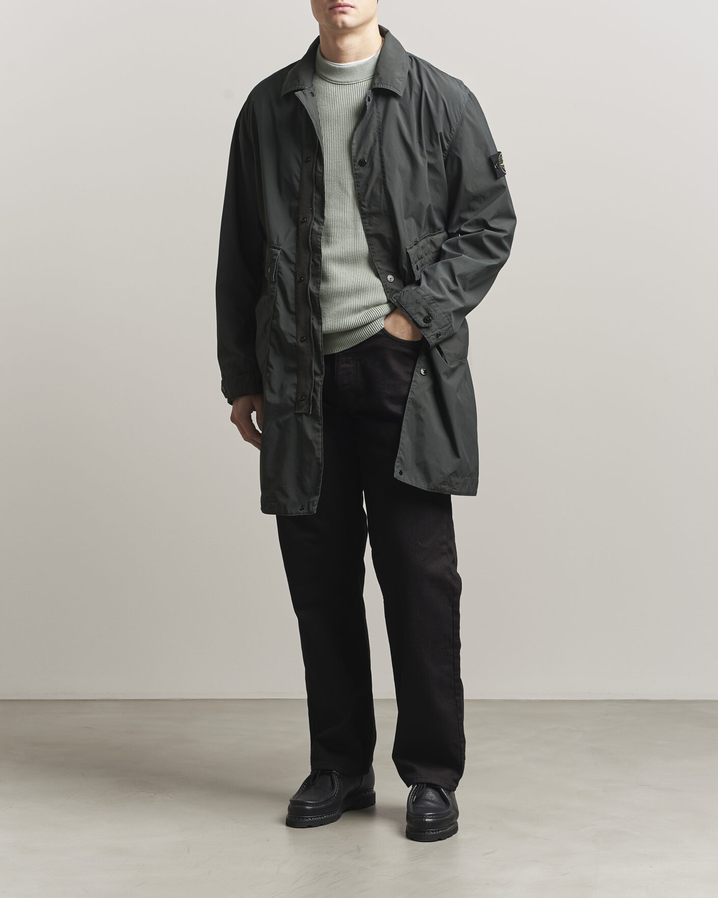 Heren | Jassen | Stone Island | Light Compact Car Coat Charcoal