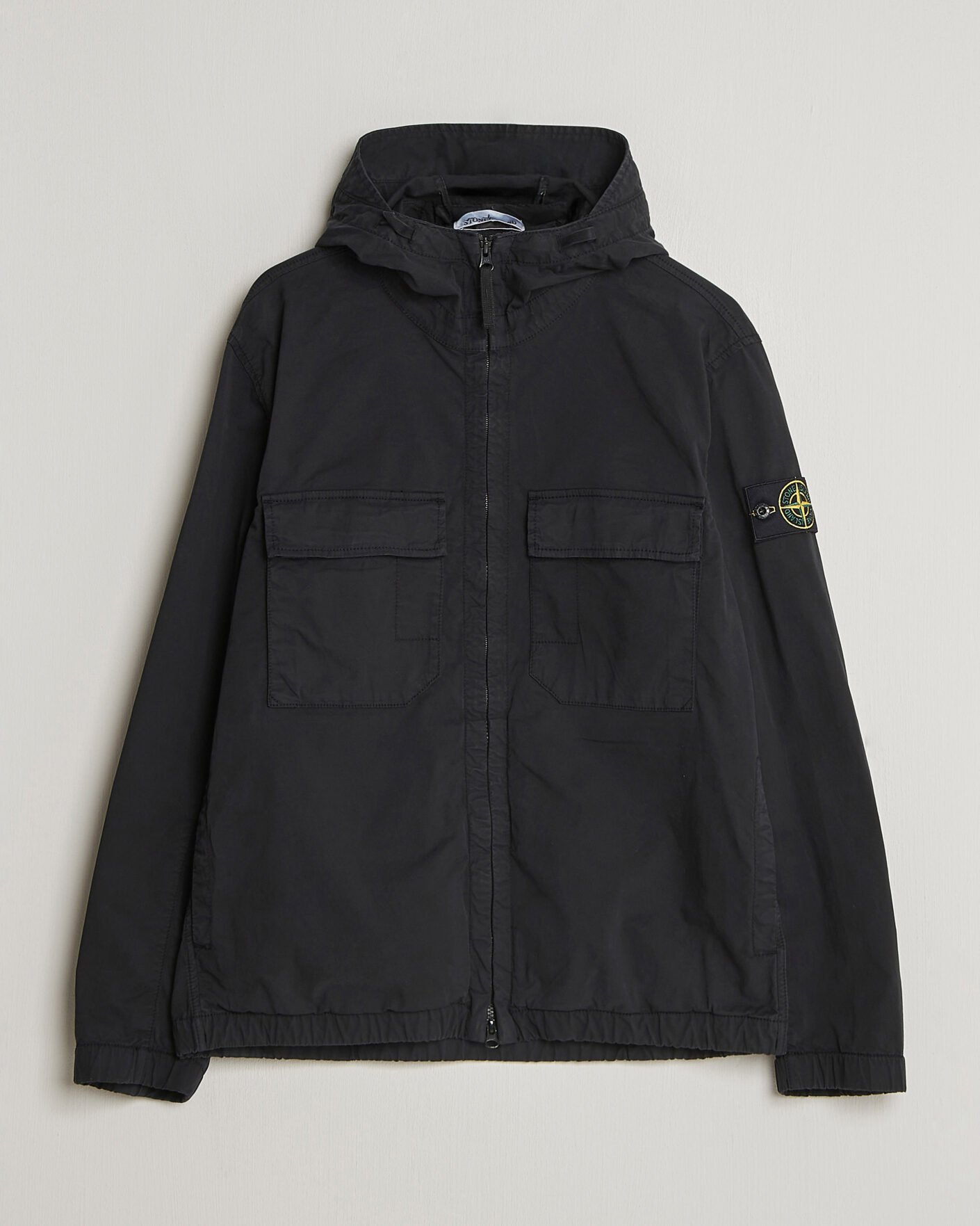 Heren | Jassen | Stone Island | Stretch Cotton Twill Hood Jacket Black