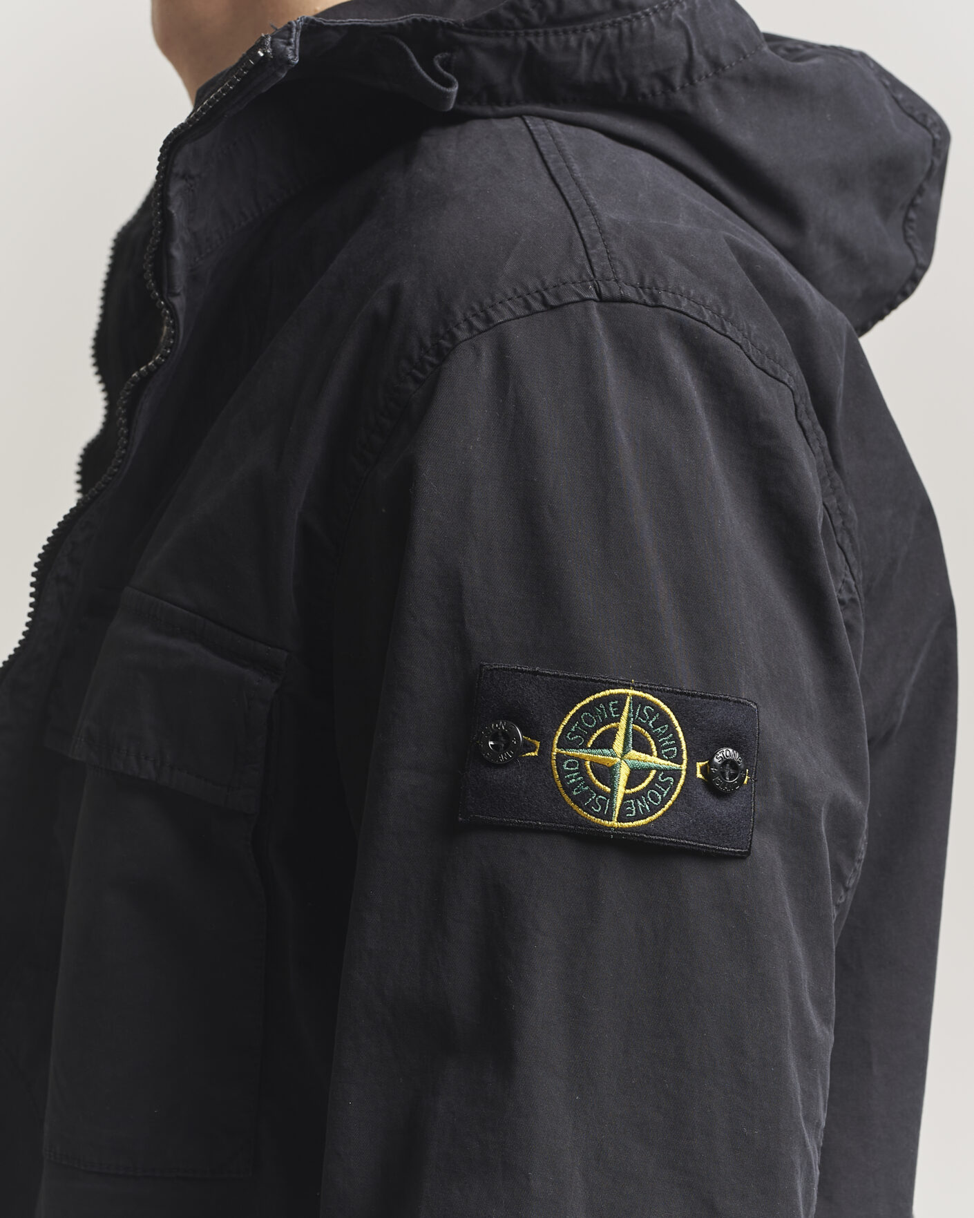 Heren | Jassen | Stone Island | Stretch Cotton Twill Hood Jacket Black