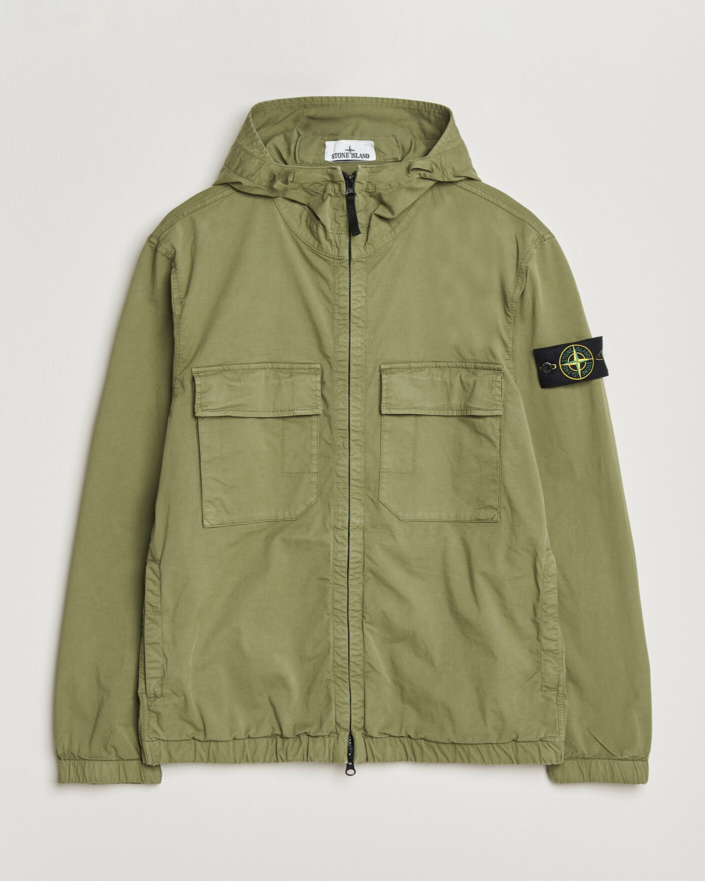 Heren | Jassen | Stone Island | Stretch Cotton Twill Hood Jacket Military Green
