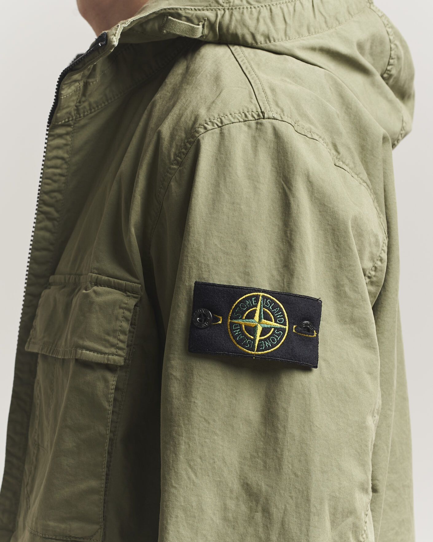 Heren | Jassen | Stone Island | Stretch Cotton Twill Hood Jacket Military Green
