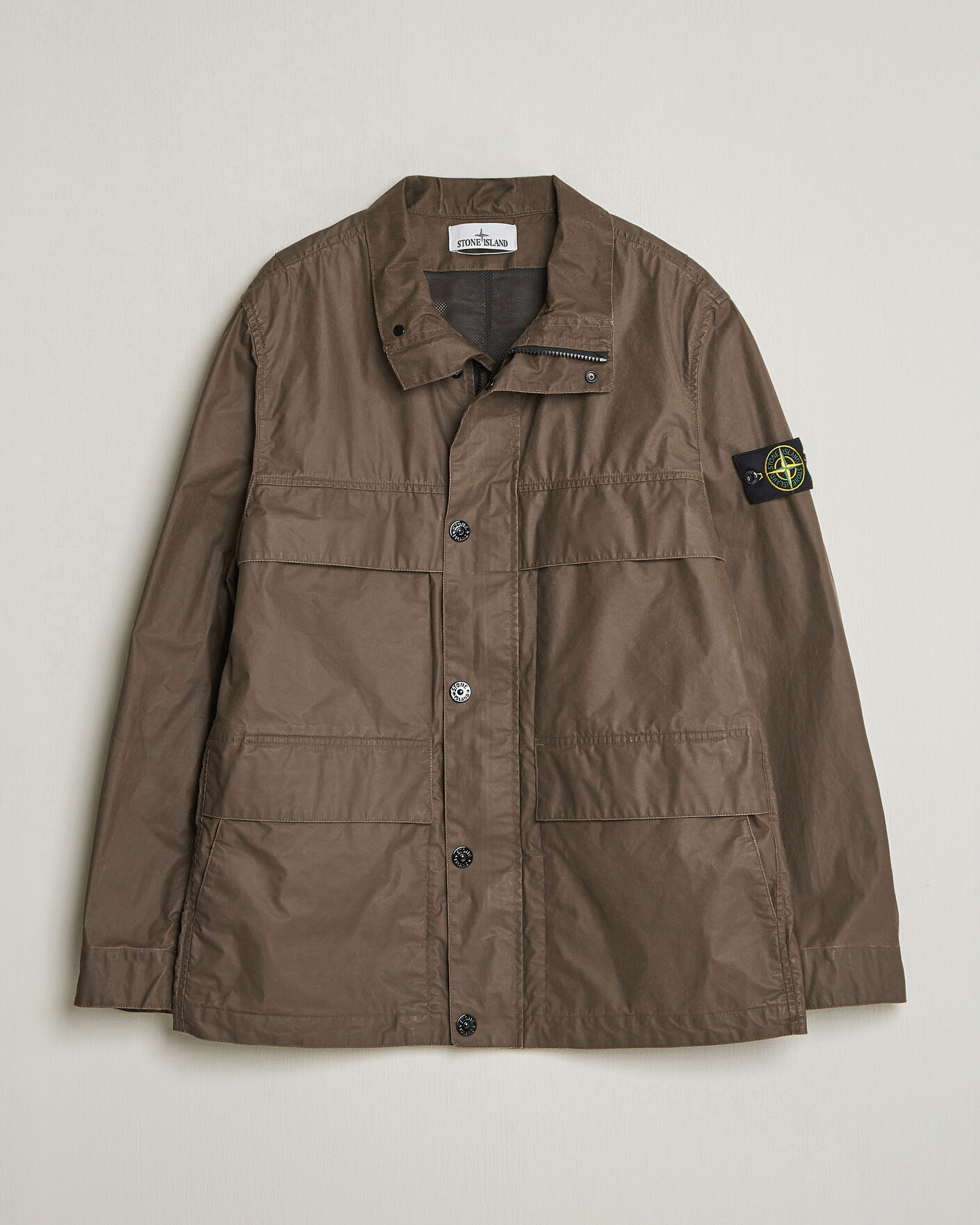 Heren | Jassen | Stone Island | Waxed Pigment Cotton Tela Field Jacket Umber