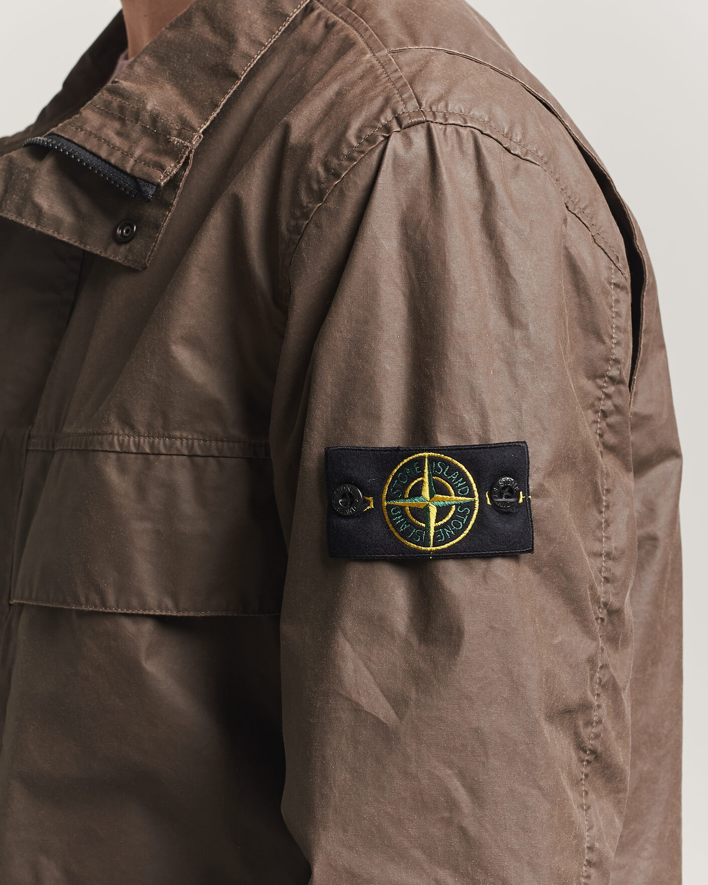 Heren | Jassen | Stone Island | Waxed Pigment Cotton Tela Field Jacket Umber