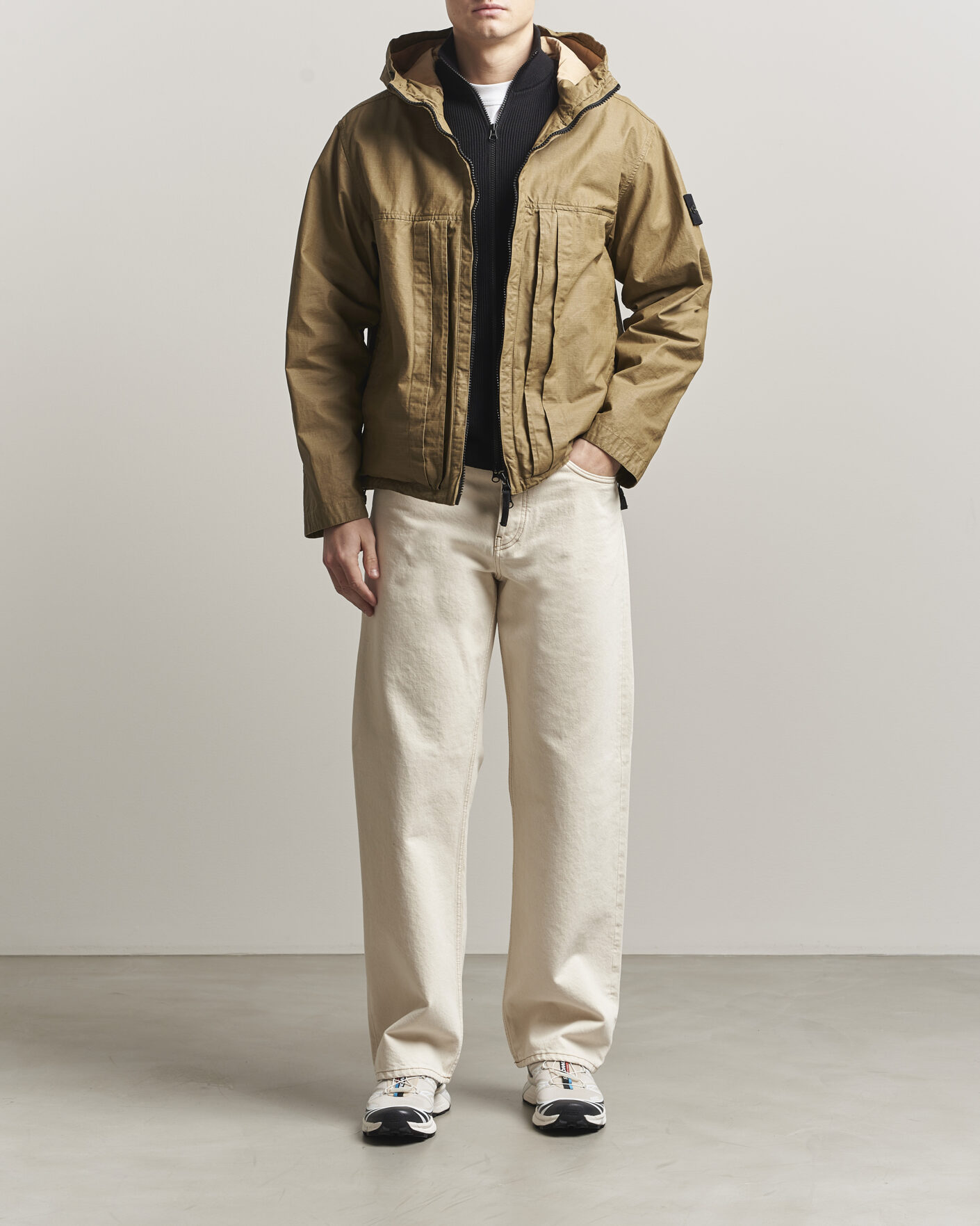 Heren | Jassen | Stone Island | Double Coated Cotton Ripstop Jacket Military Green