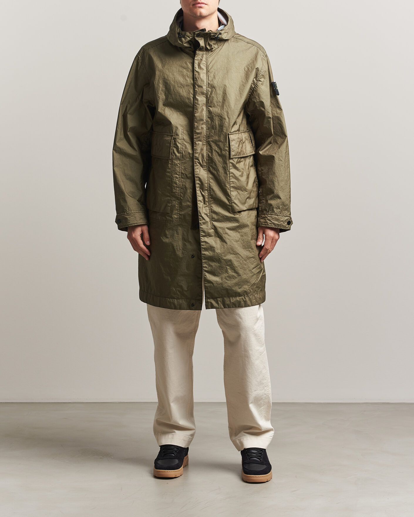 Heren |  | Stone Island | Membrana 3L Hooded Parka Military Green