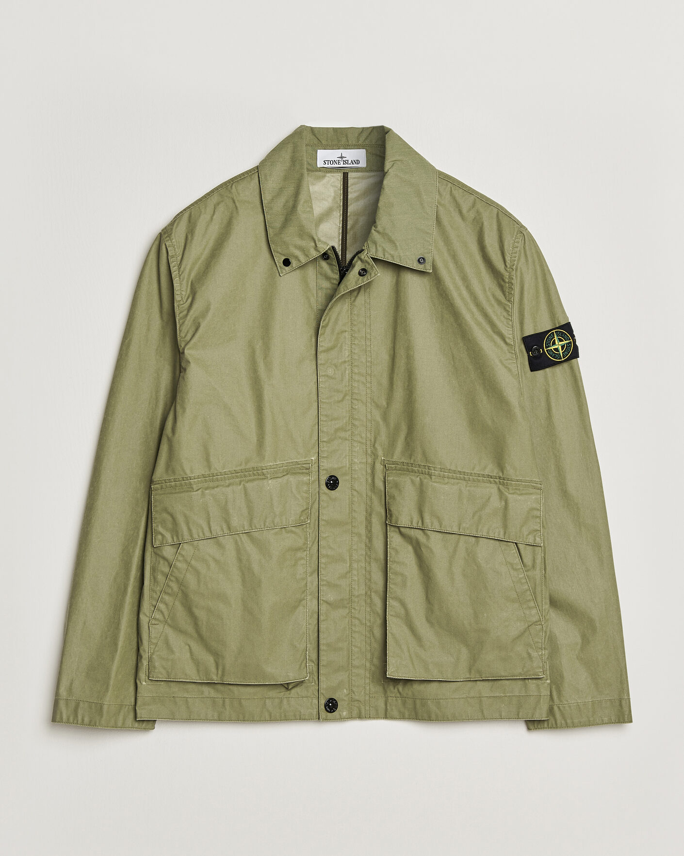 Heren | Jassen | Stone Island | Waxed Pigment Cotton Tela Coach Jacket Military Green