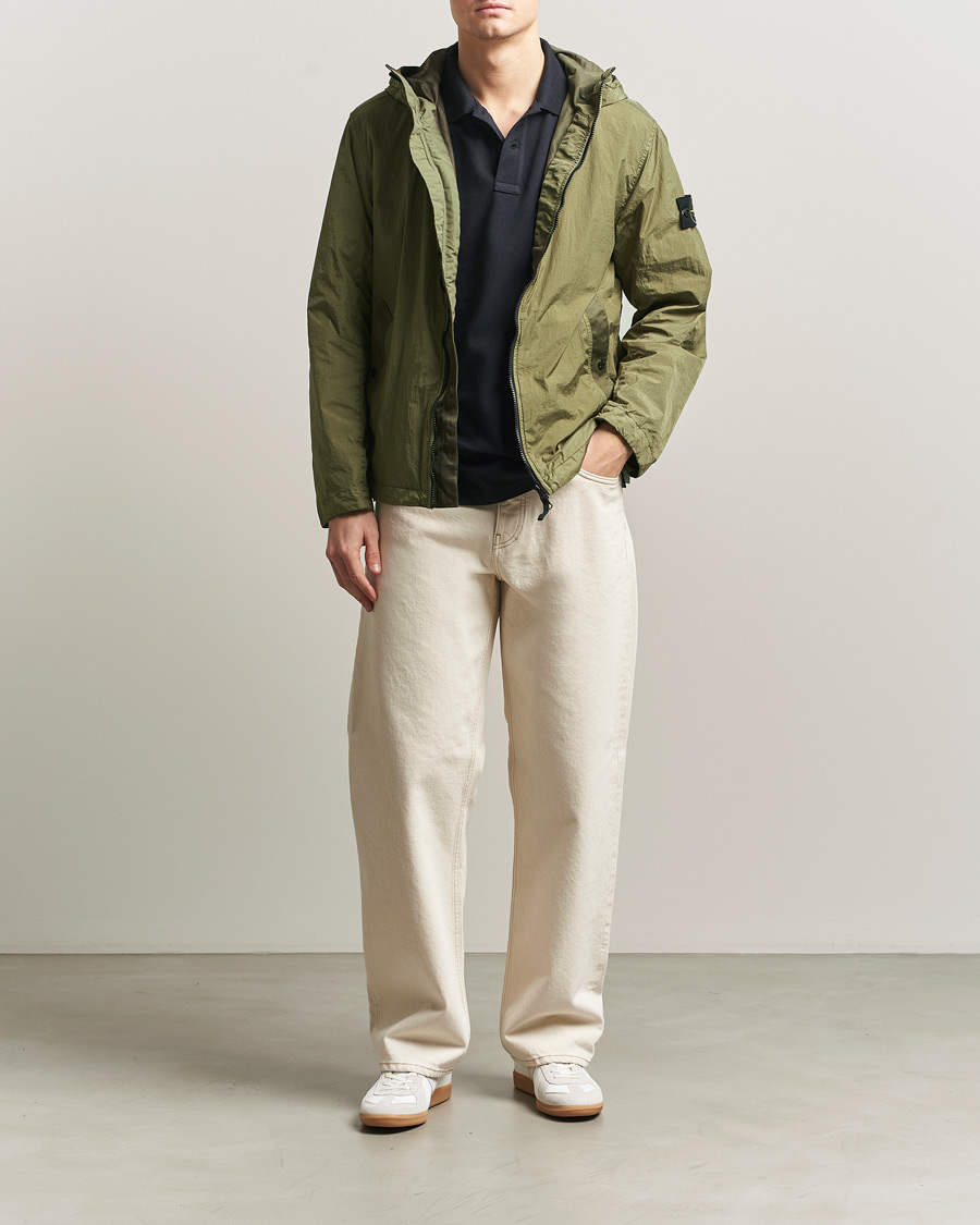 Heren | Jassen | Stone Island | Crinkle Reps Padded Hood Jacket Military Green
