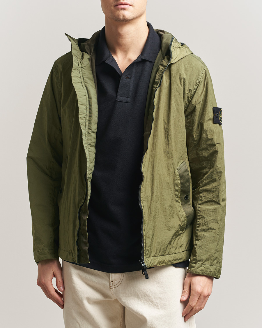 Heren | Jassen | Stone Island | Crinkle Reps Padded Hood Jacket Military Green