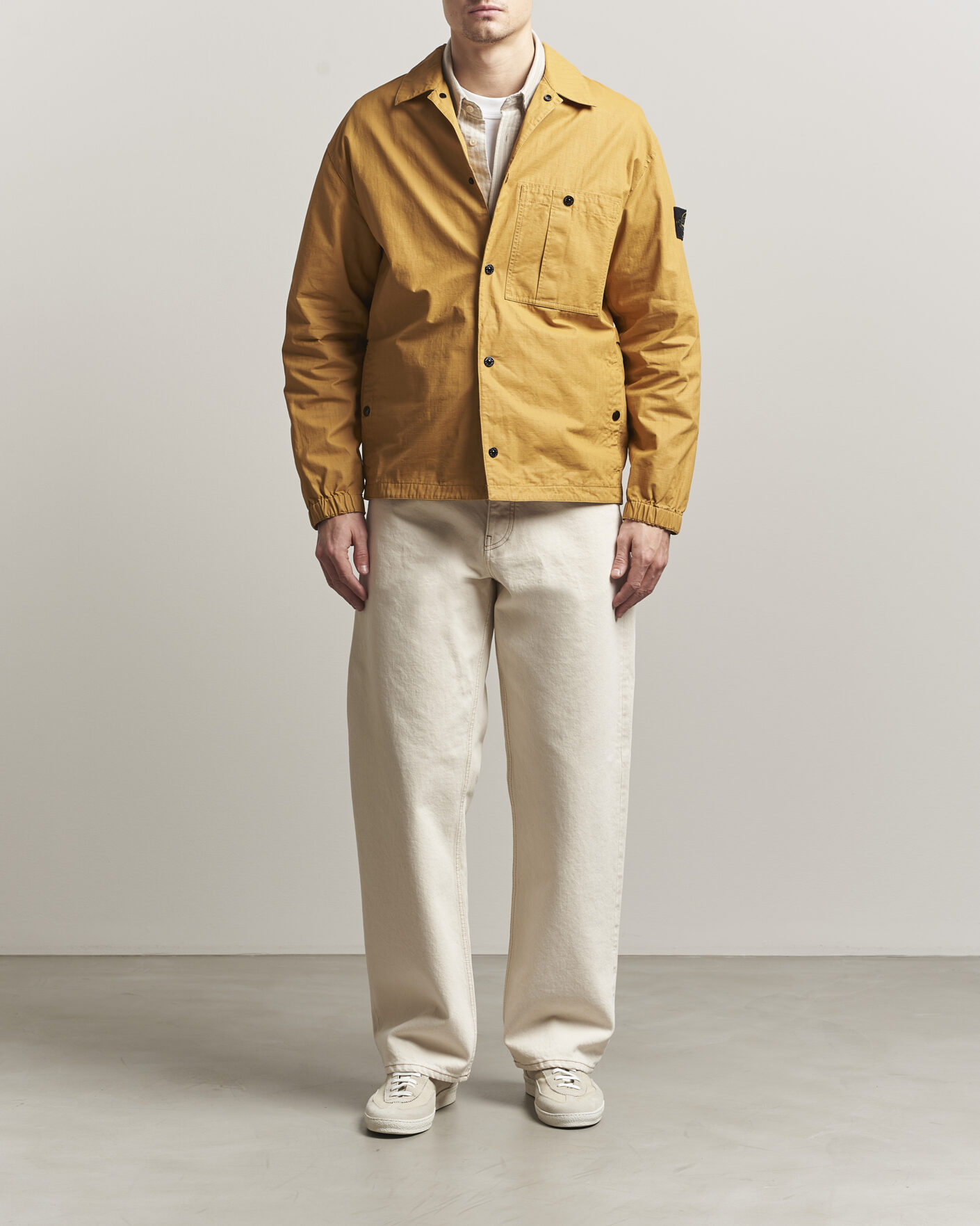 Heren | Jassen | Stone Island | Double Coated Cotton Ripstop Overshirt Mustard