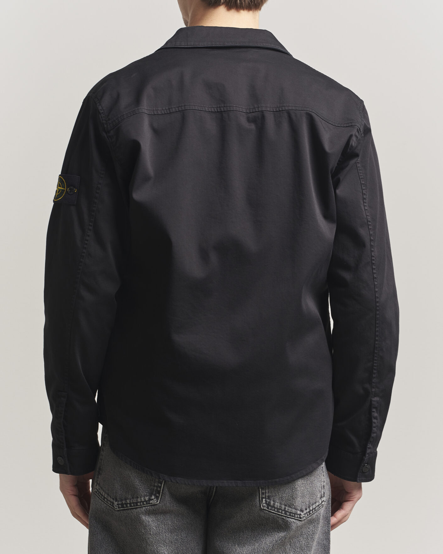 Heren | Overhemden | Stone Island | Cotton Stretch Zip Overshirt Black