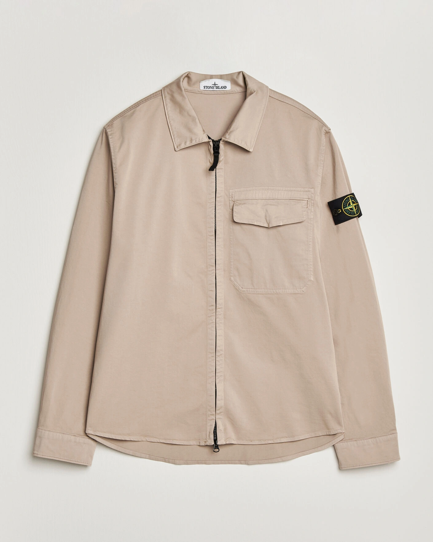 Heren | Overhemden | Stone Island | Cotton Stretch Zip Overshirt Desert