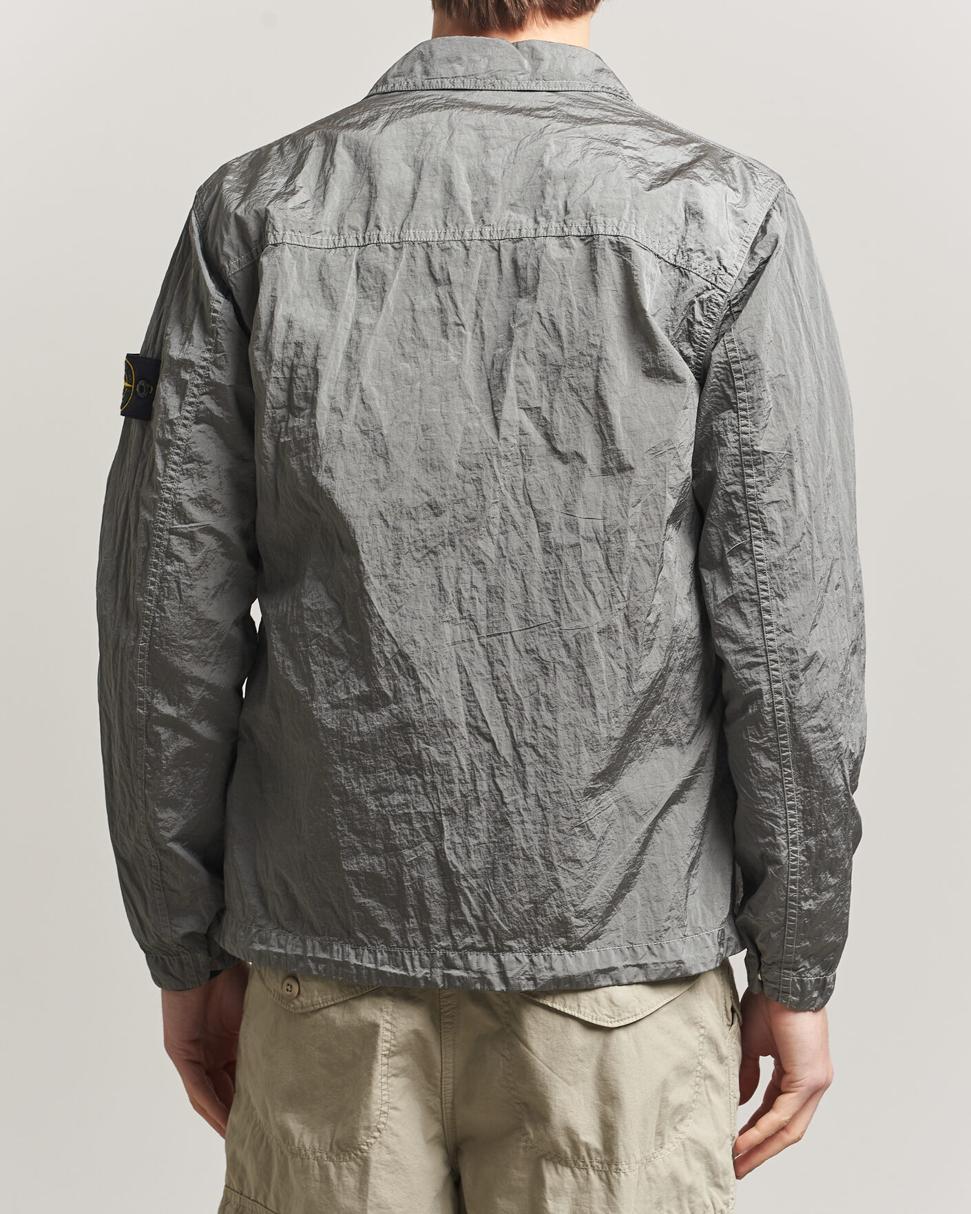Heren | Overhemden | Stone Island | Nylon Metal Zip Overshirt Pearl Grey