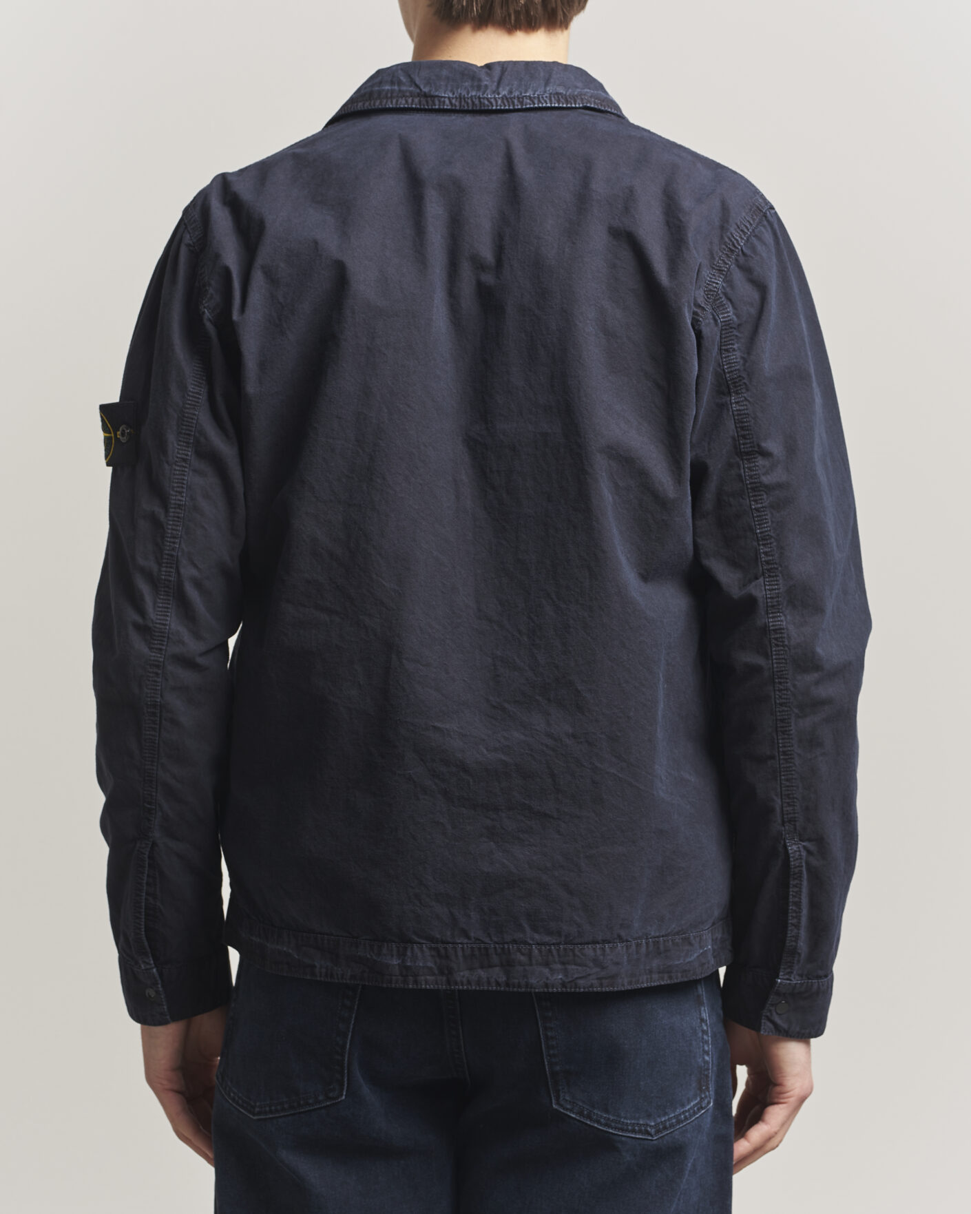 Heren | Overhemden | Stone Island | Brushed Cotton Canvas Zip Overshirt Navy